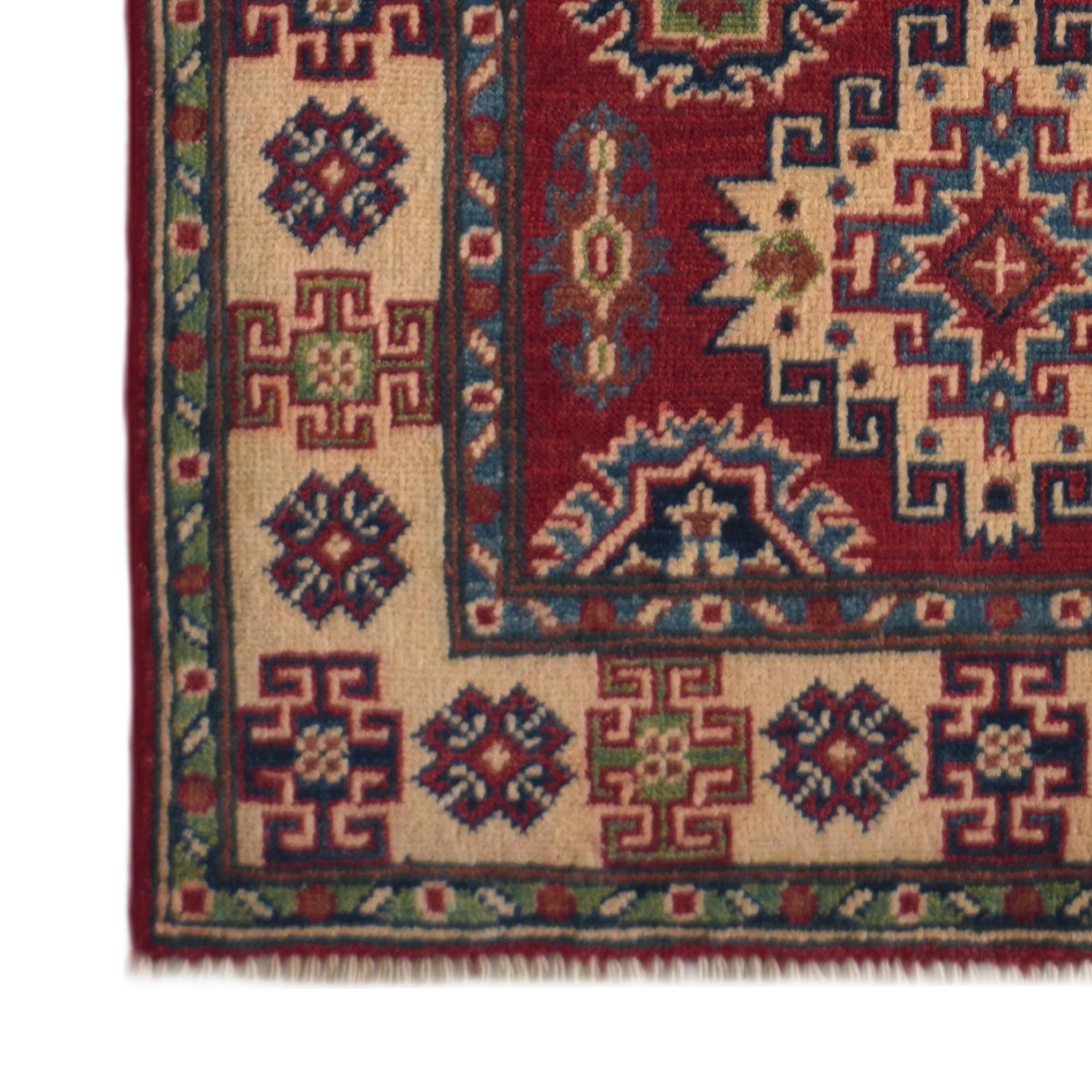 85cm x 295cm anudado a mano Kazak Alfombra Pasillera