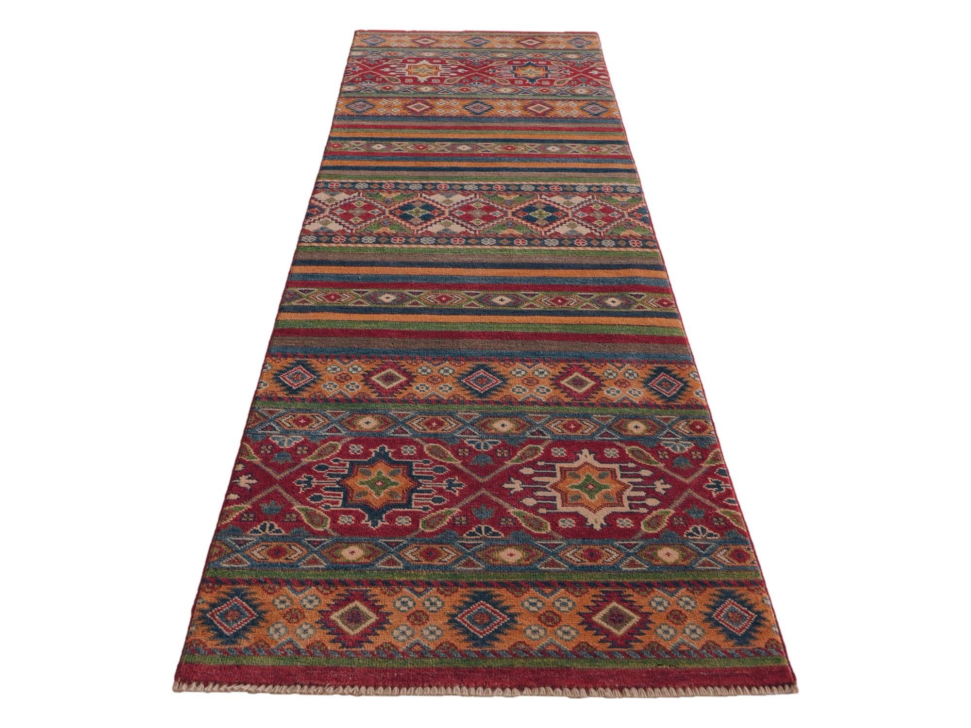 80cm x 295cm Hand Knotted Kazak Runner Rug