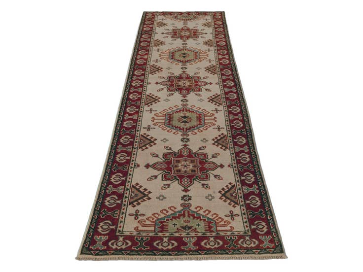 Detail image of 2' 6 x 9' 6 Hand Knotted Kazak Runner Rug