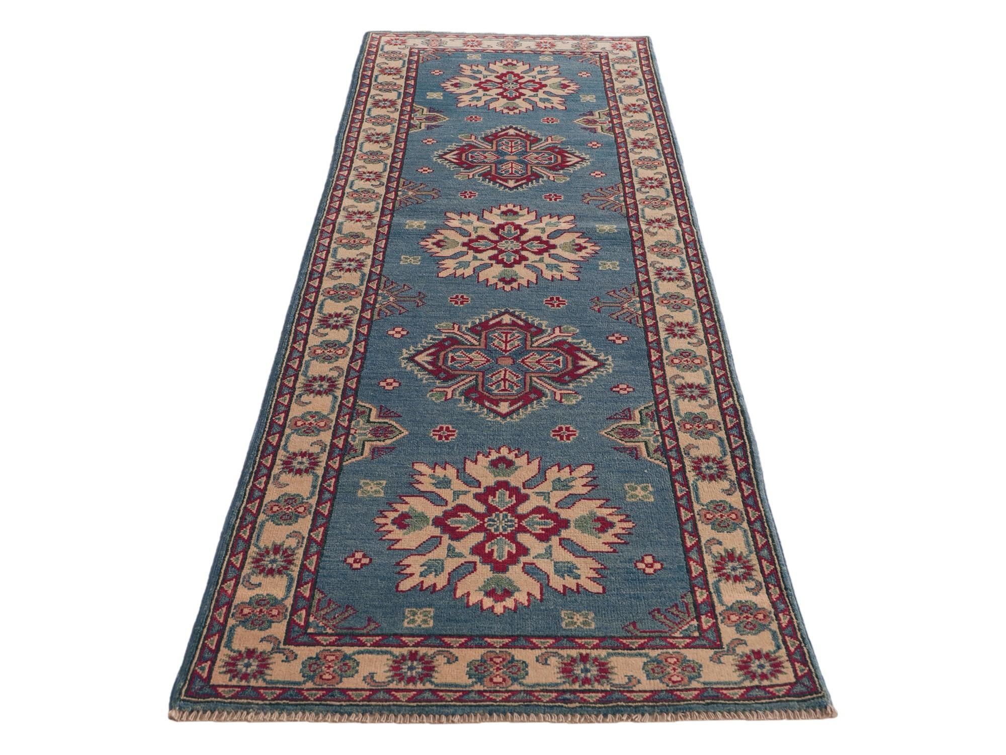 80cm x 240cm Hand Knotted Kazak Runner Rug