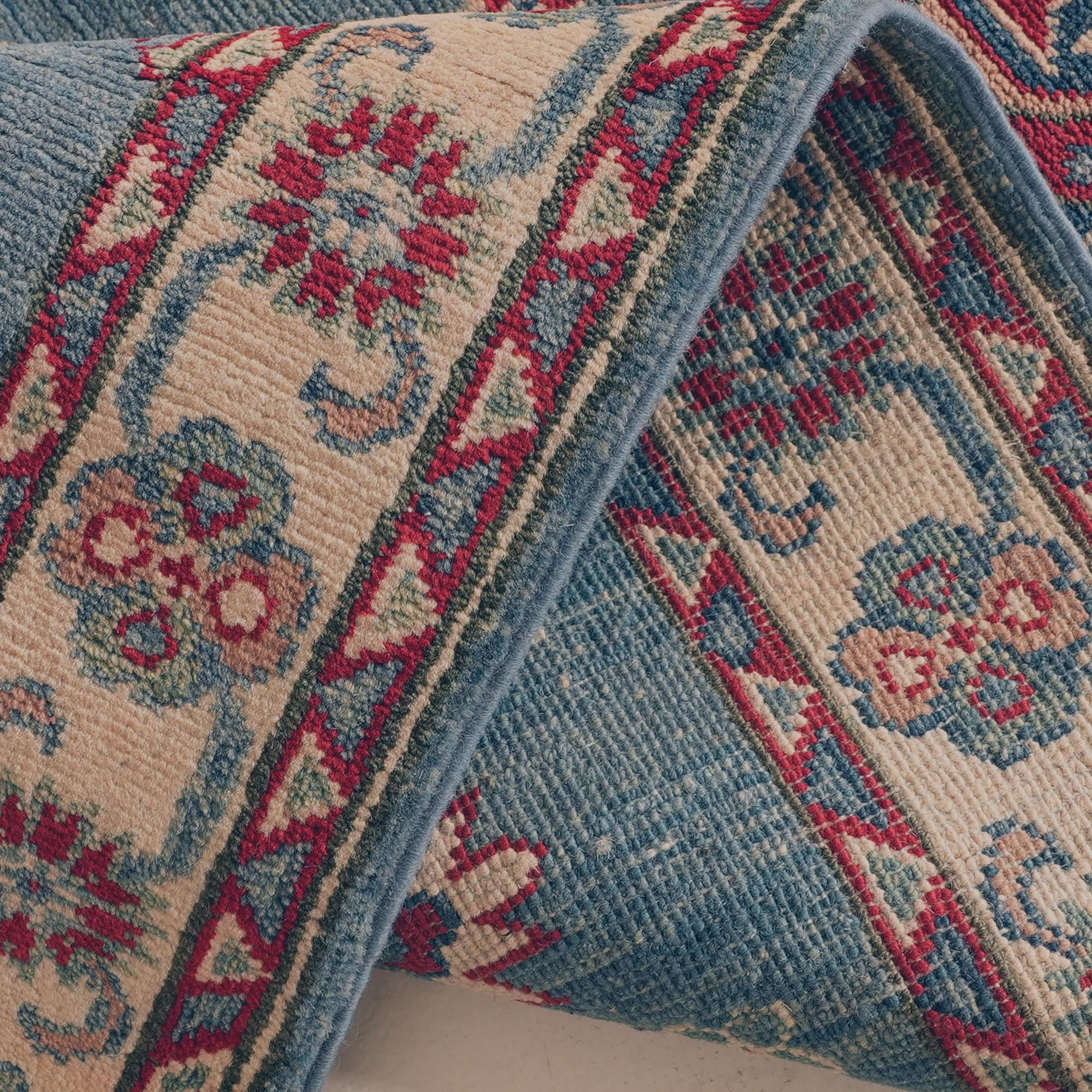 80cm x 240cm Hand Knotted Kazak Runner Rug