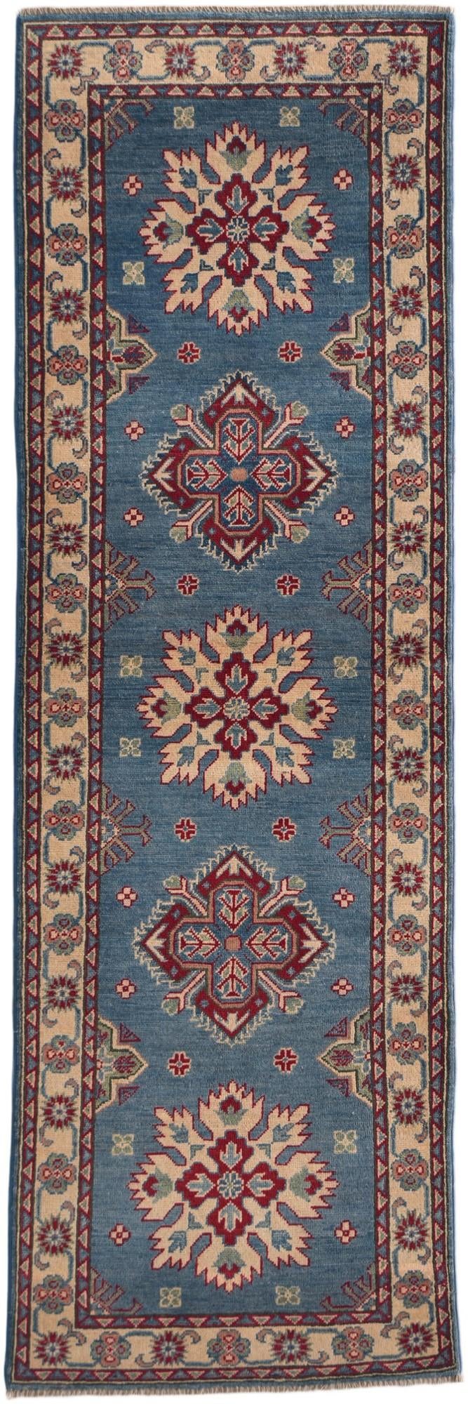 80cm x 240cm Hand Knotted Kazak Runner Rug