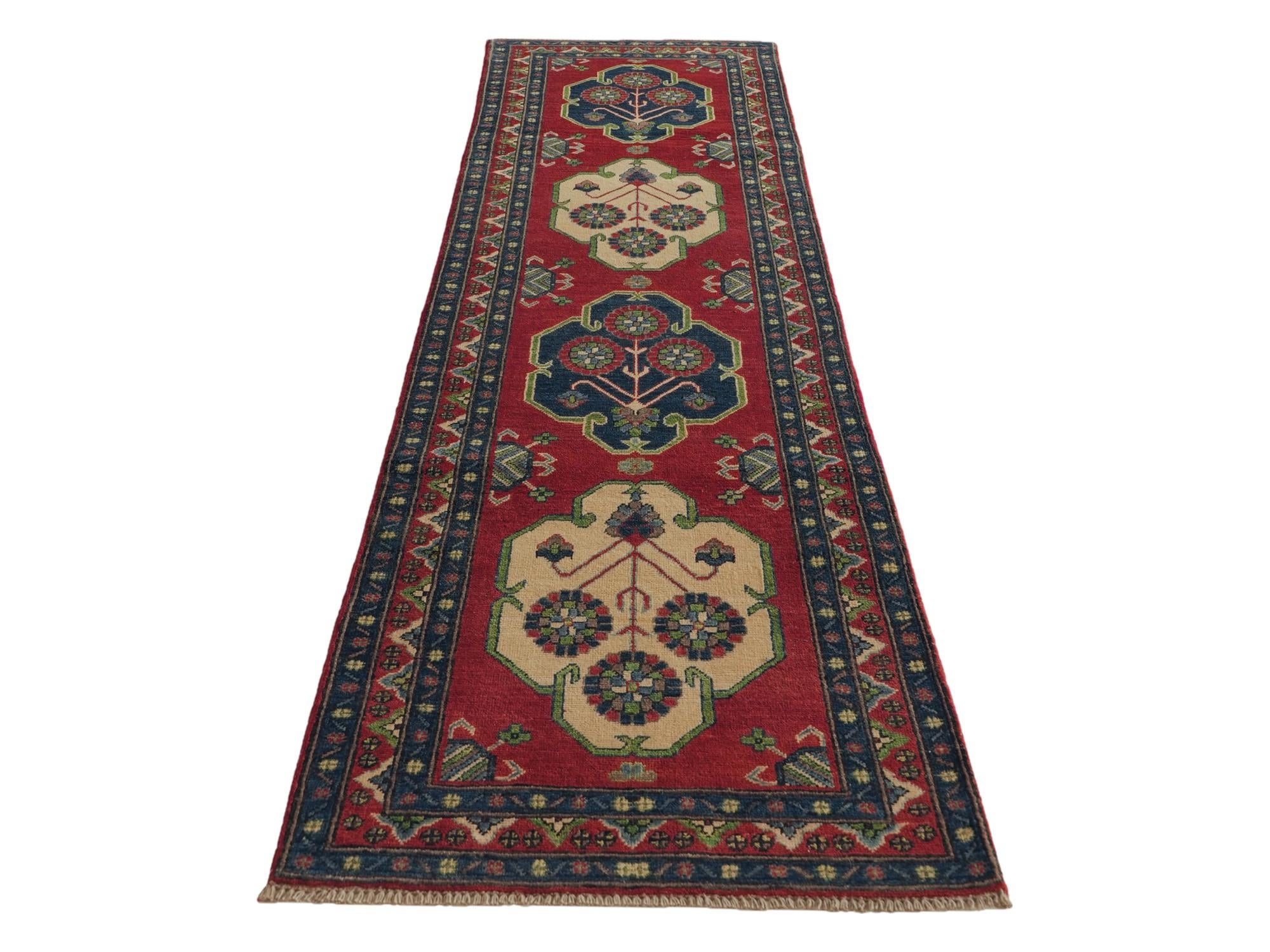 Detail image 5 of 12: 2' 8 x 9' 11 Hand Knotted Kazak Runner Rug