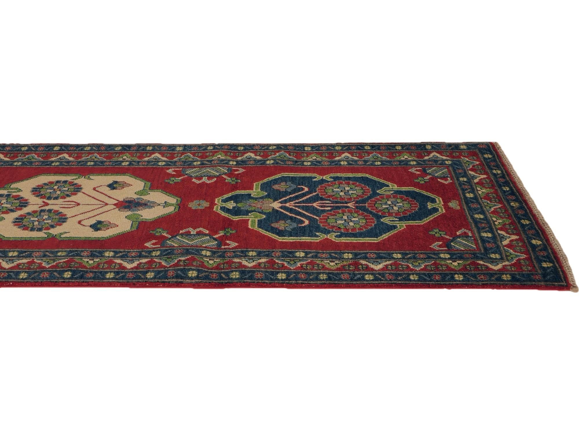 Detail image 6 of 12: 2' 8 x 9' 11 Hand Knotted Kazak Runner Rug