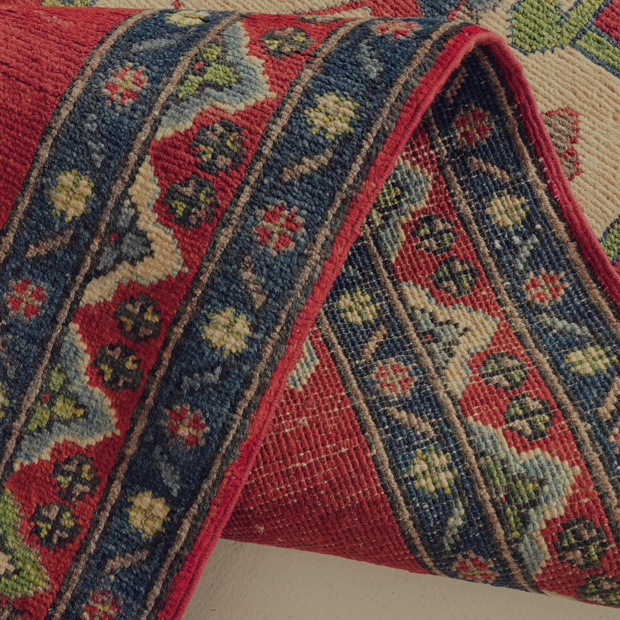 Detail image 9 of 12: 2' 8 x 9' 11 Hand Knotted Kazak Runner Rug