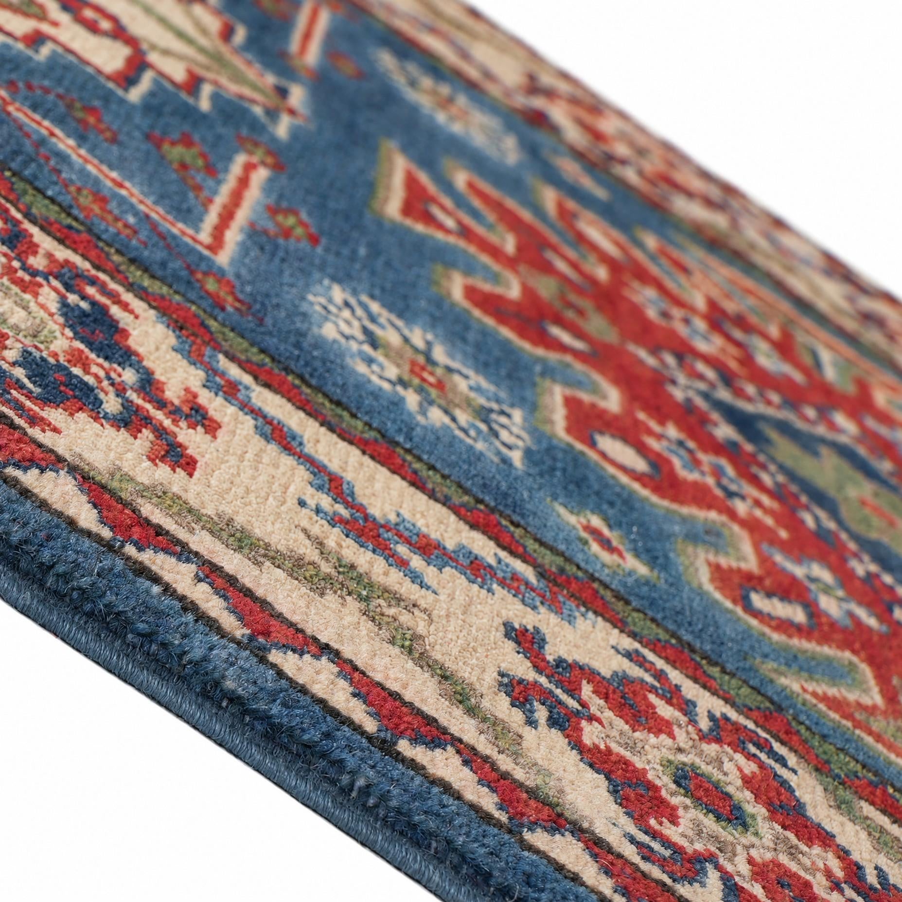 80cm x 200cm Hand Knotted Kazak Runner Rug