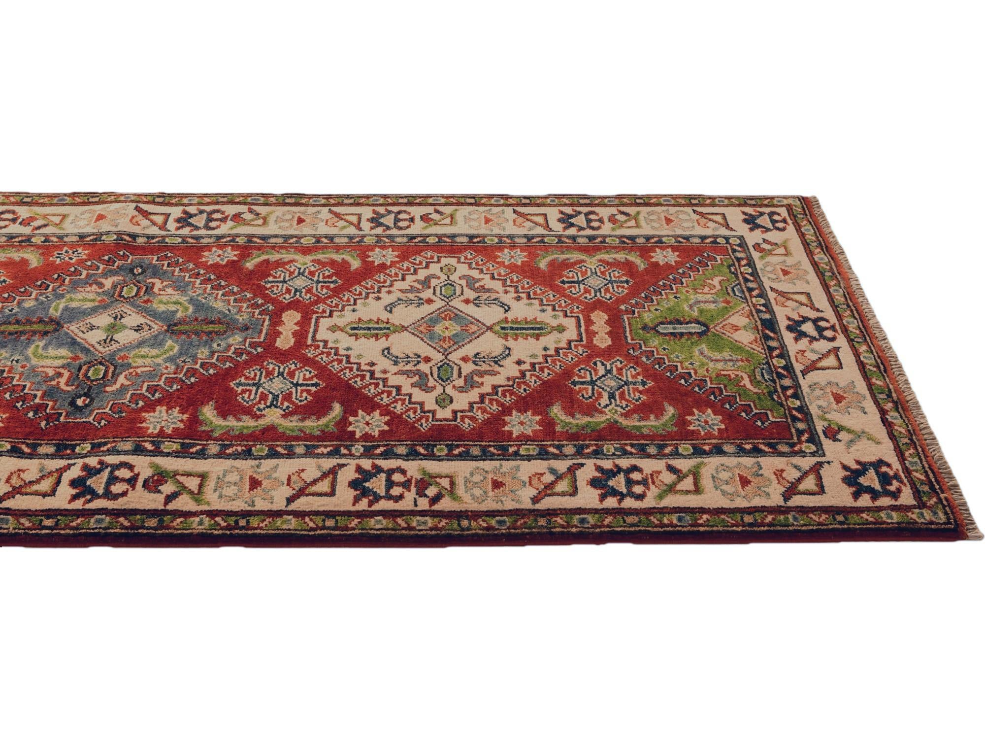 2' 7 x 10' 2 Hand Knotted Kazak Runner Rug