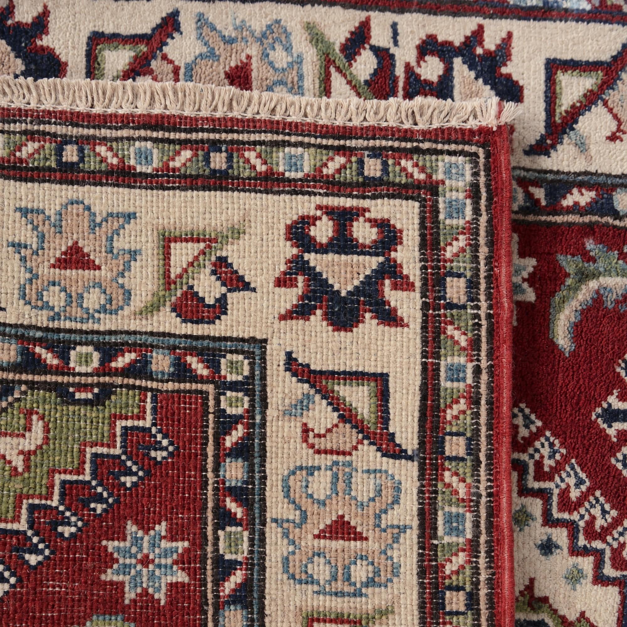 80cm x 310cm Hand Knotted Kazak Runner Rug