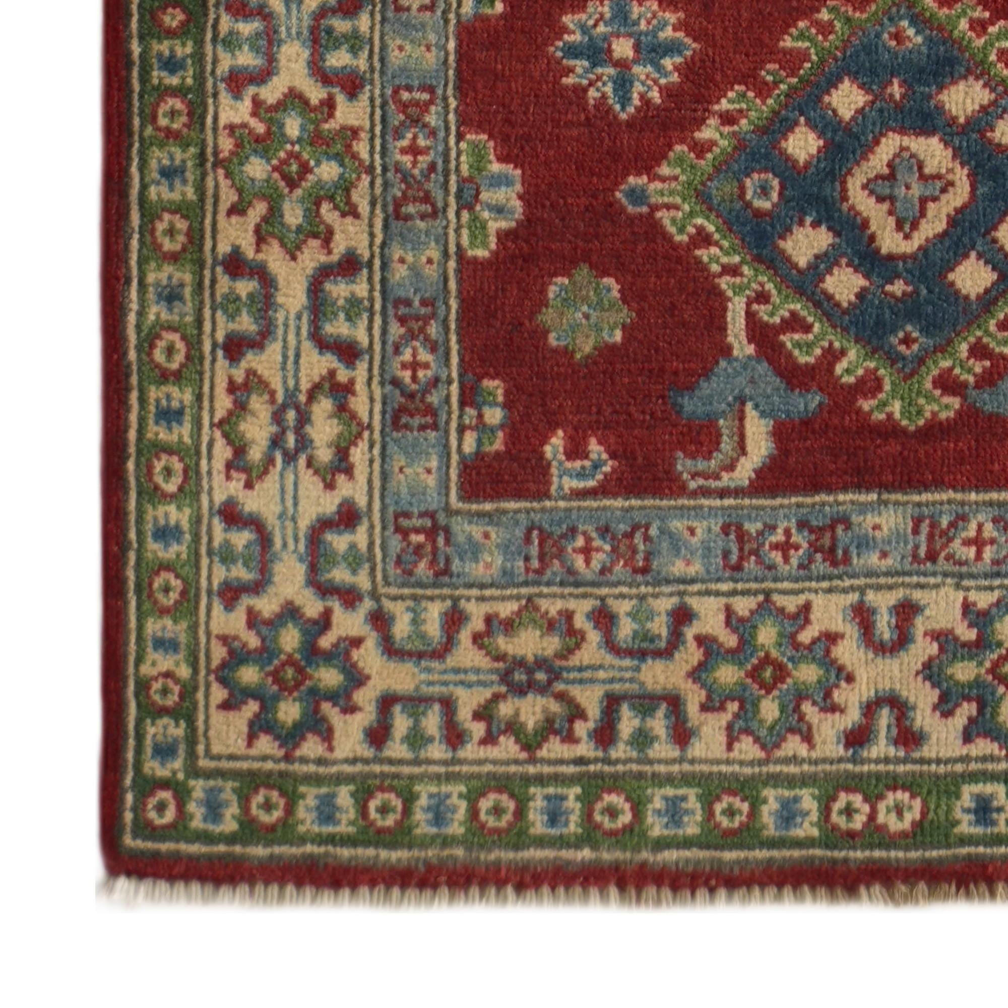 80cm x 305cm anudado a mano Kazak Alfombra Pasillera