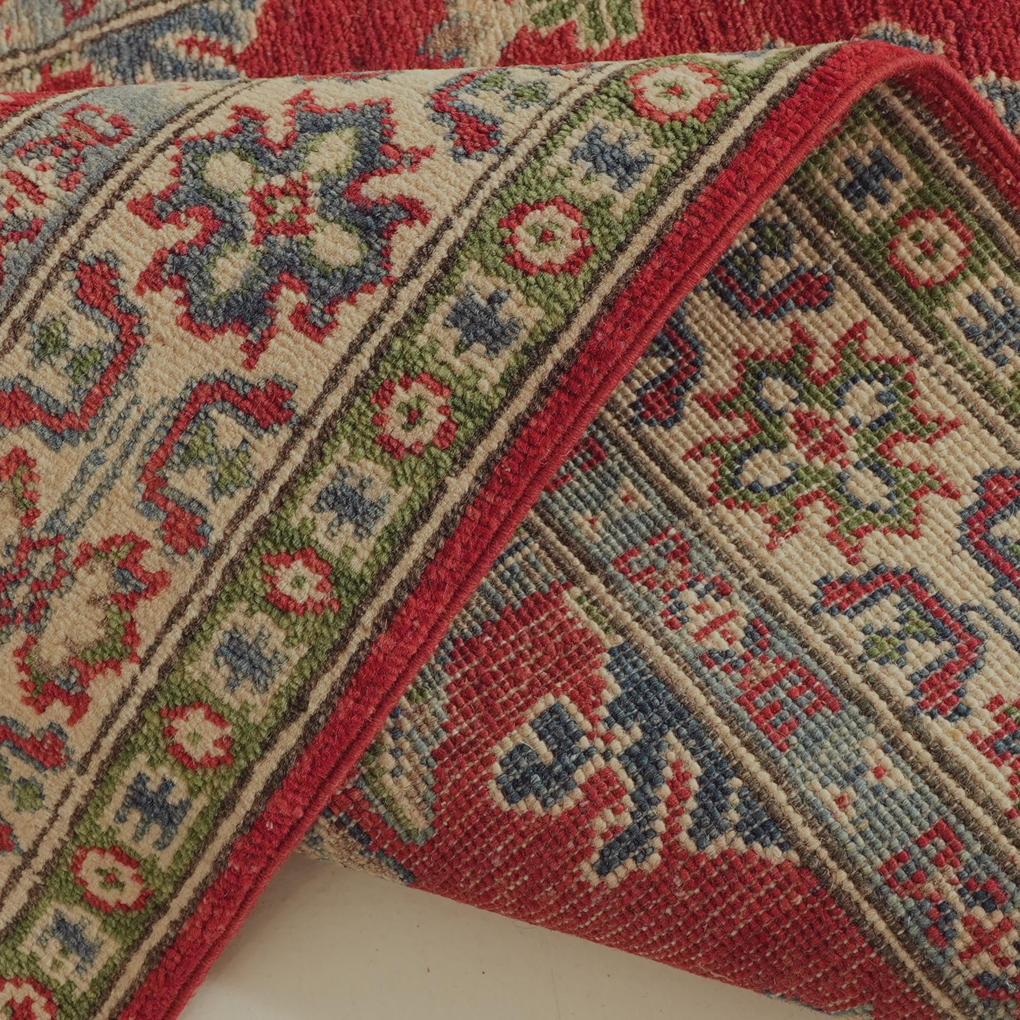 80cm x 305cm anudado a mano Kazak Alfombra Pasillera
