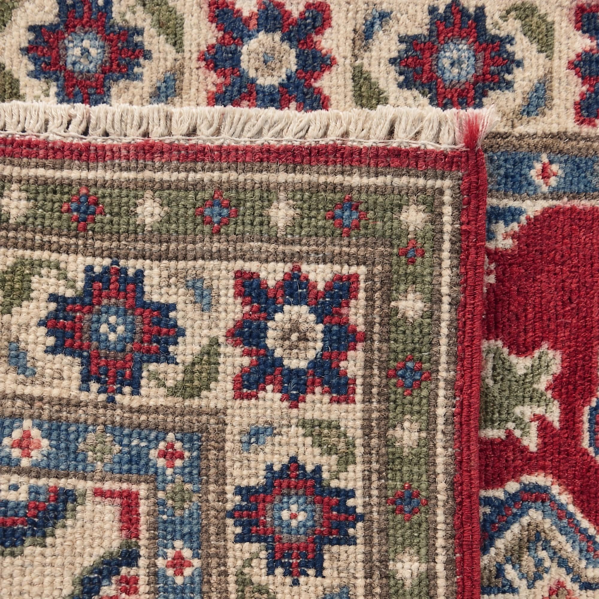65cm x 190cm Hand Knotted Kazak Runner Rug
