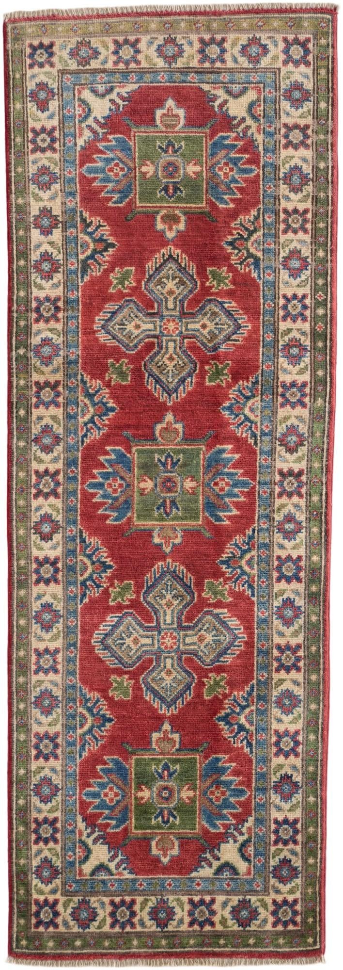 2' 2 x 6' 2 Hand Knotted Kazak Runner Rug