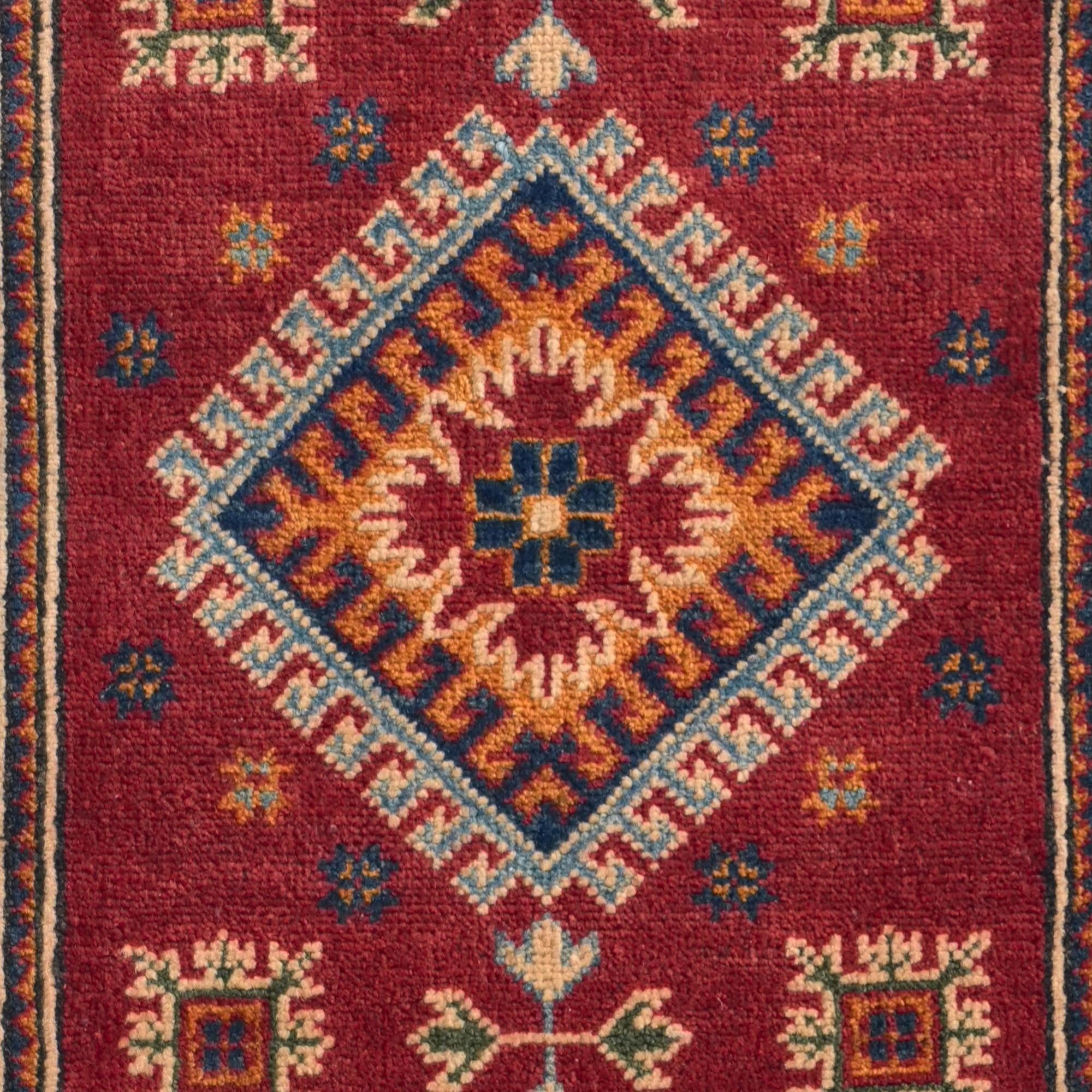 80cm x 195cm anudado a mano Kazak Alfombra Pasillera