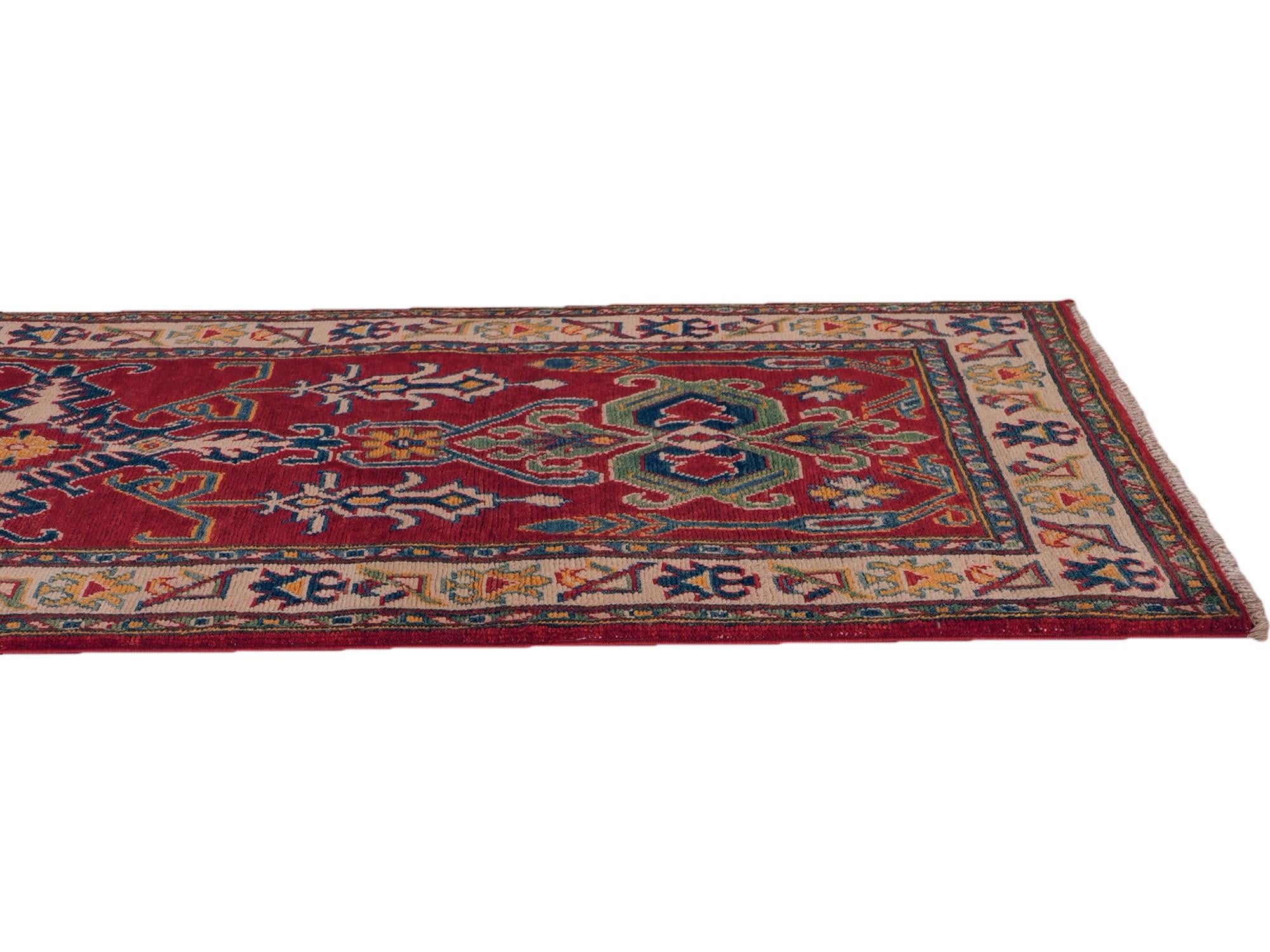 Detail image 6 of 11: 2' 8 x 9' 10 Hand Knotted Kazak Runner Rug