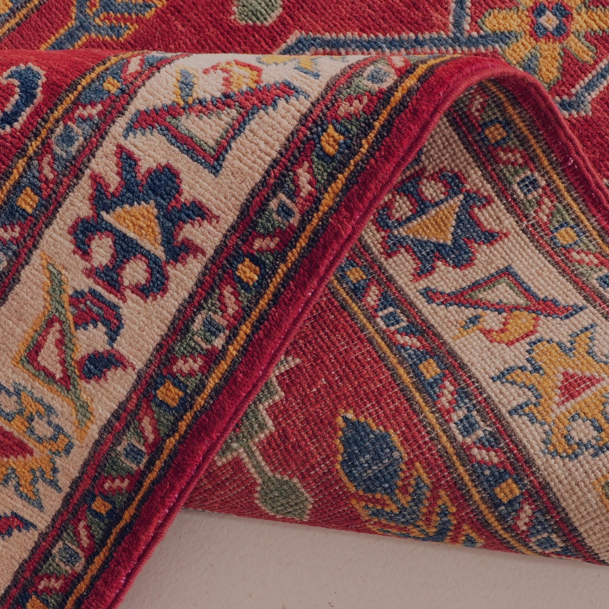 Detail image 8 of 11: 2' 8 x 9' 10 Hand Knotted Kazak Runner Rug
