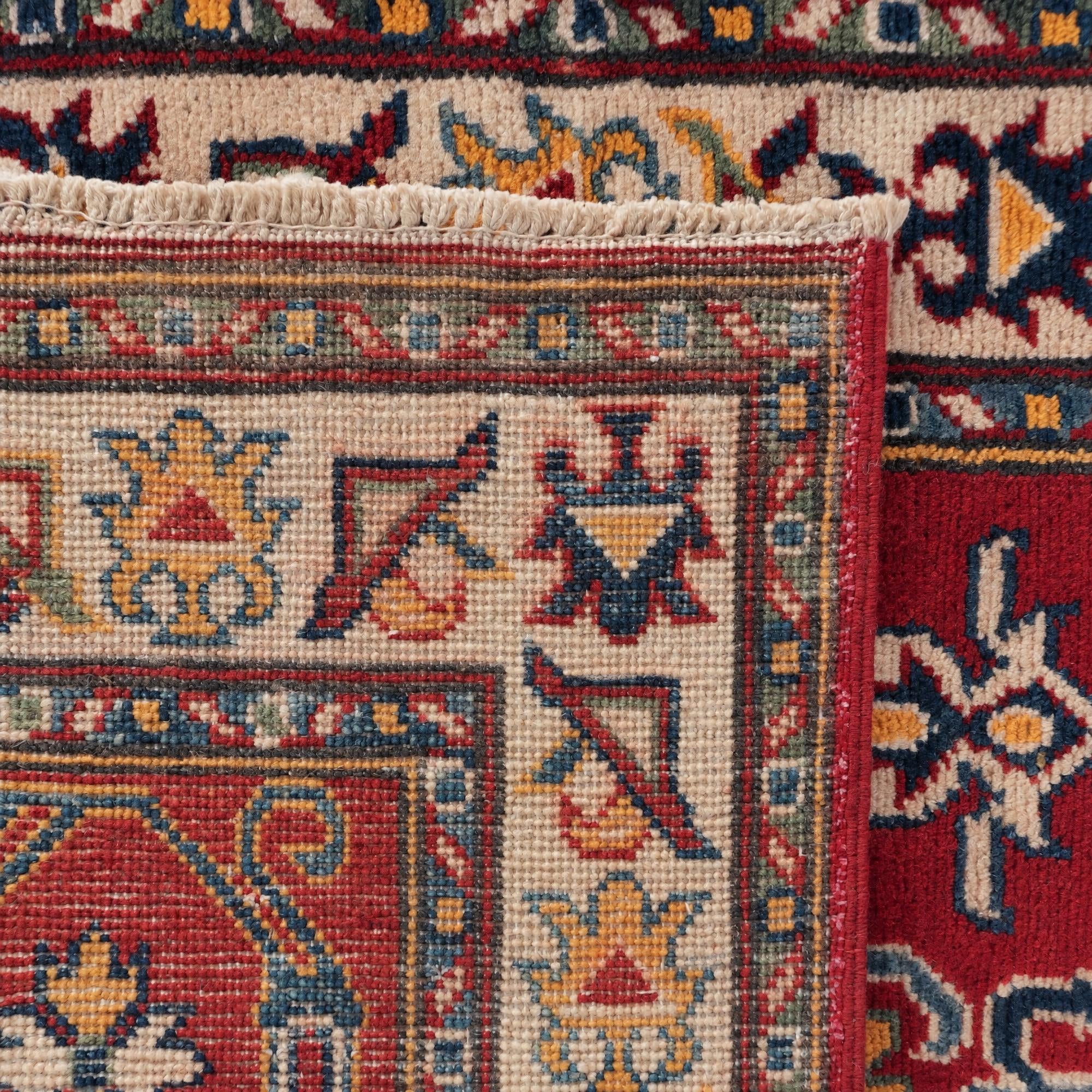 Detail image 11 of 11: 2' 8 x 9' 10 Hand Knotted Kazak Runner Rug