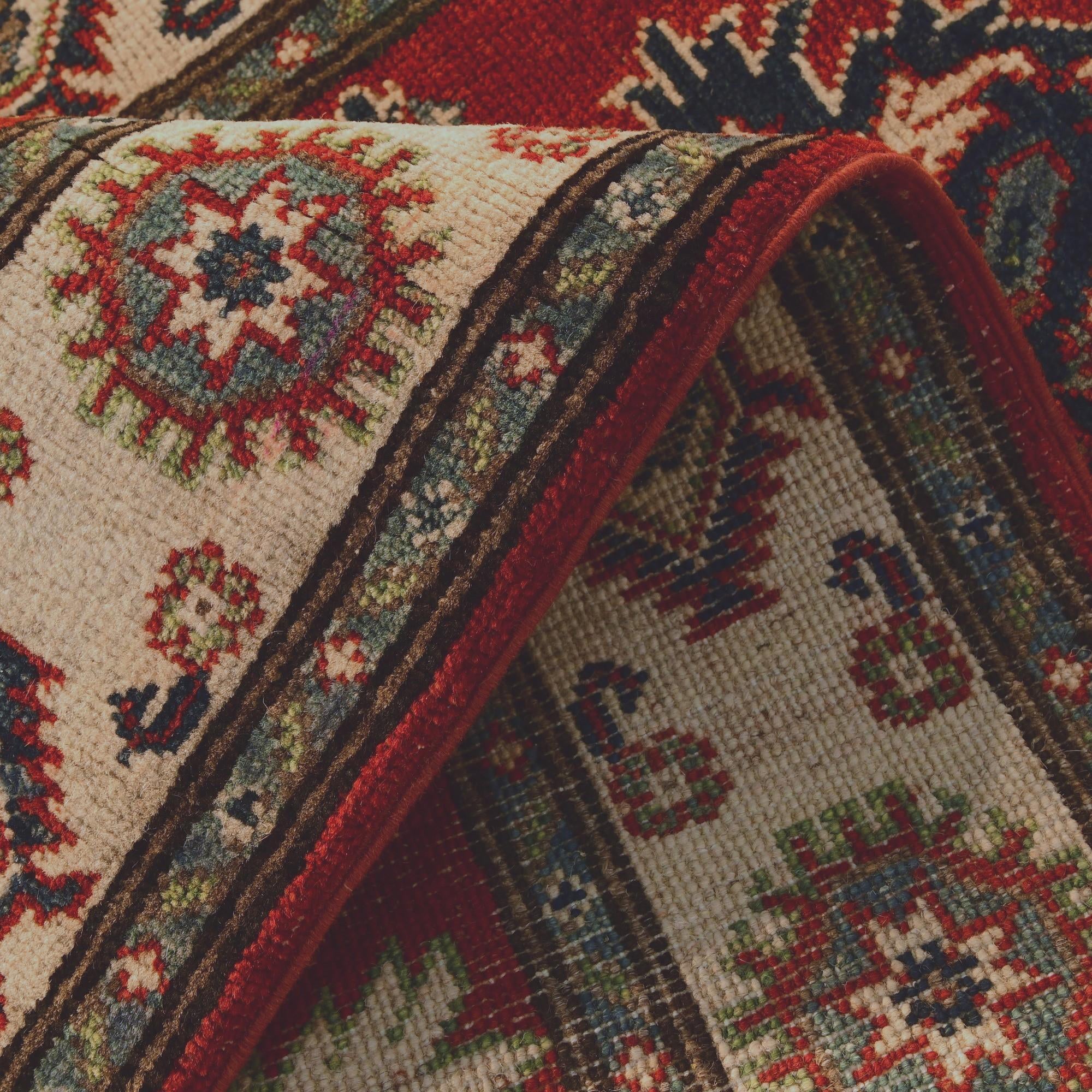 2' 9 x 10' Hand Knotted Kazak Runner Rug