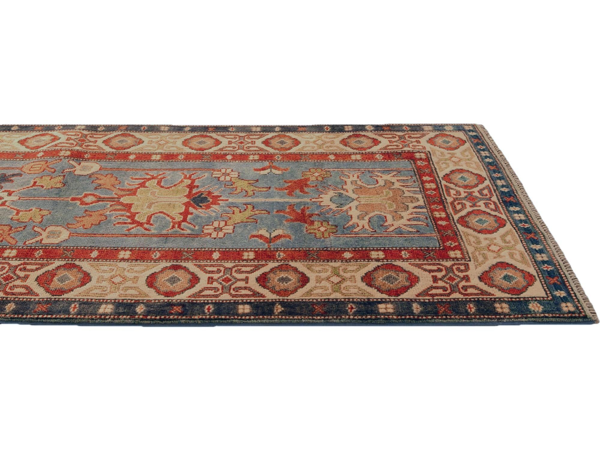 2' 8 x 9' 10 Hand Knotted Kazak Runner Rug