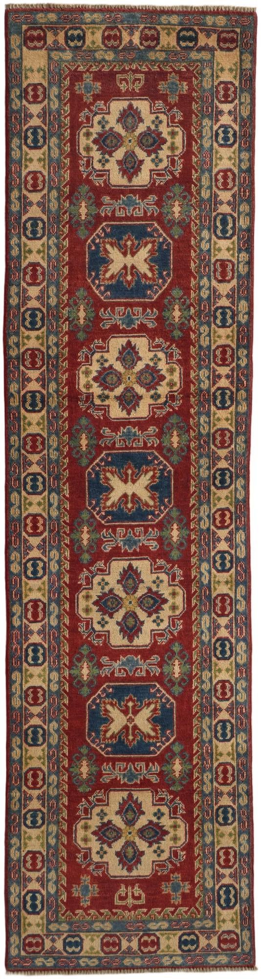 80cm x 300cm Hand Knotted Kazak Runner Rug