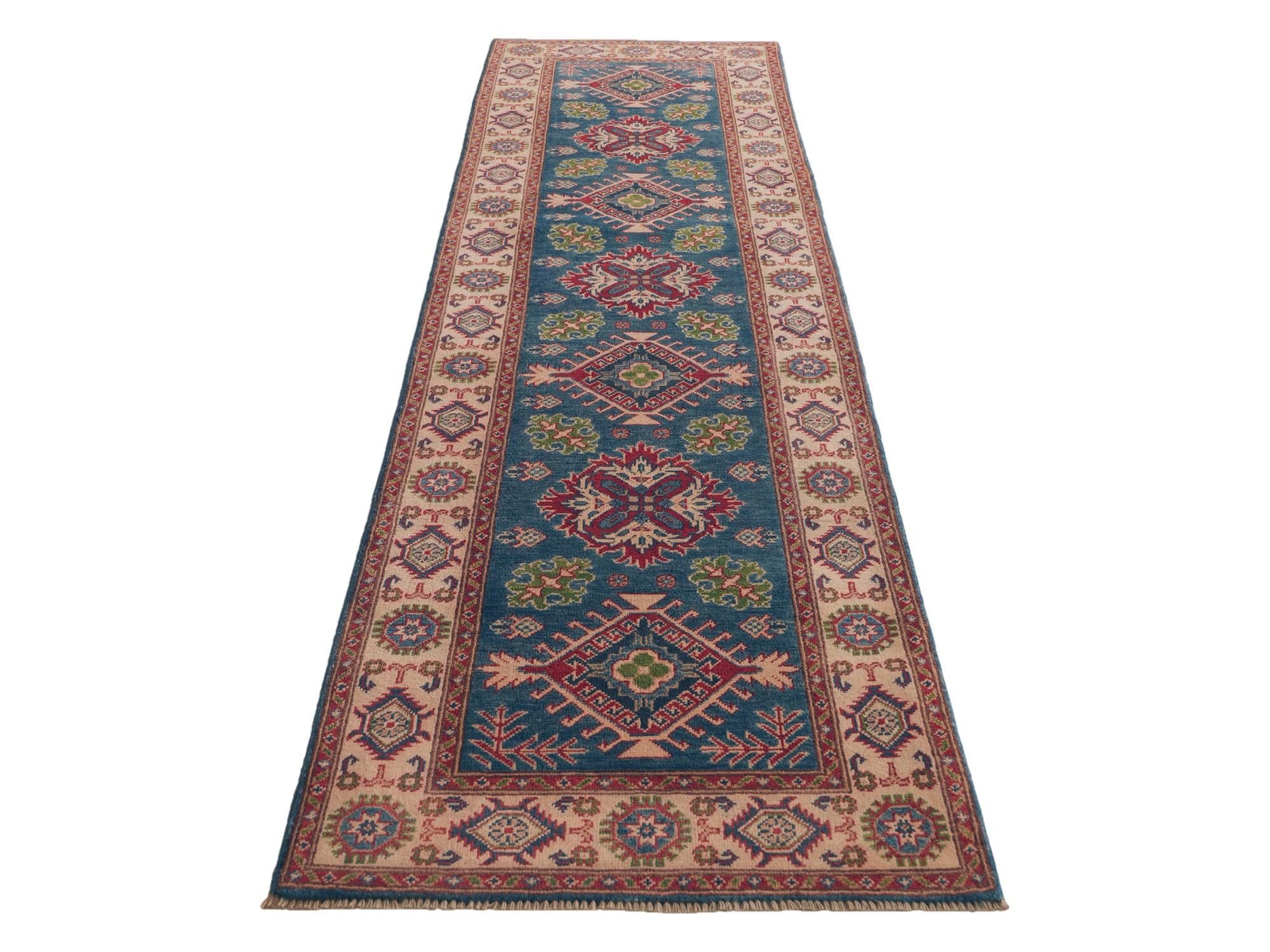 85cm x 300cm anudado a mano Kazak Alfombra Pasillera