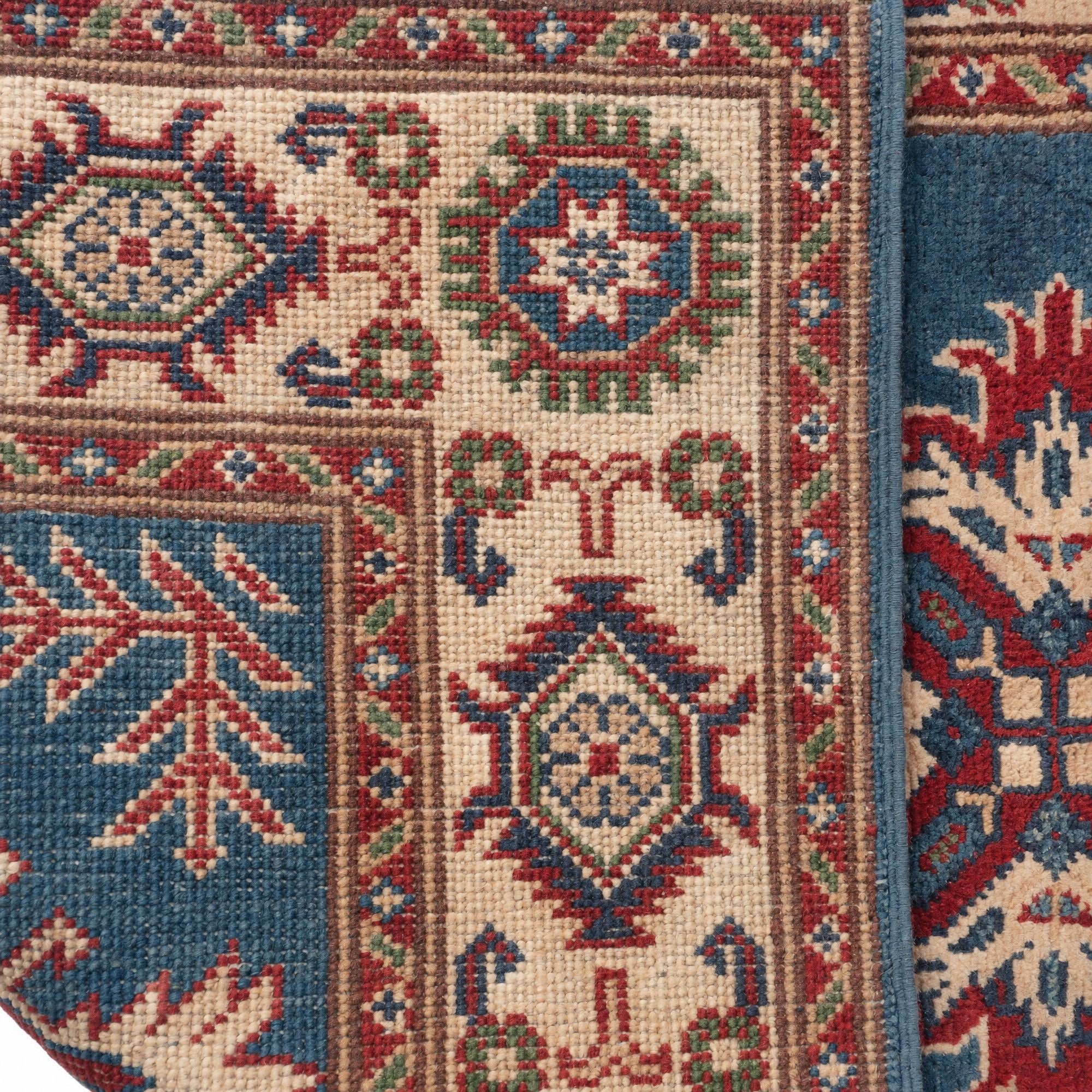 85cm x 300cm Hand Knotted Kazak Runner Rug