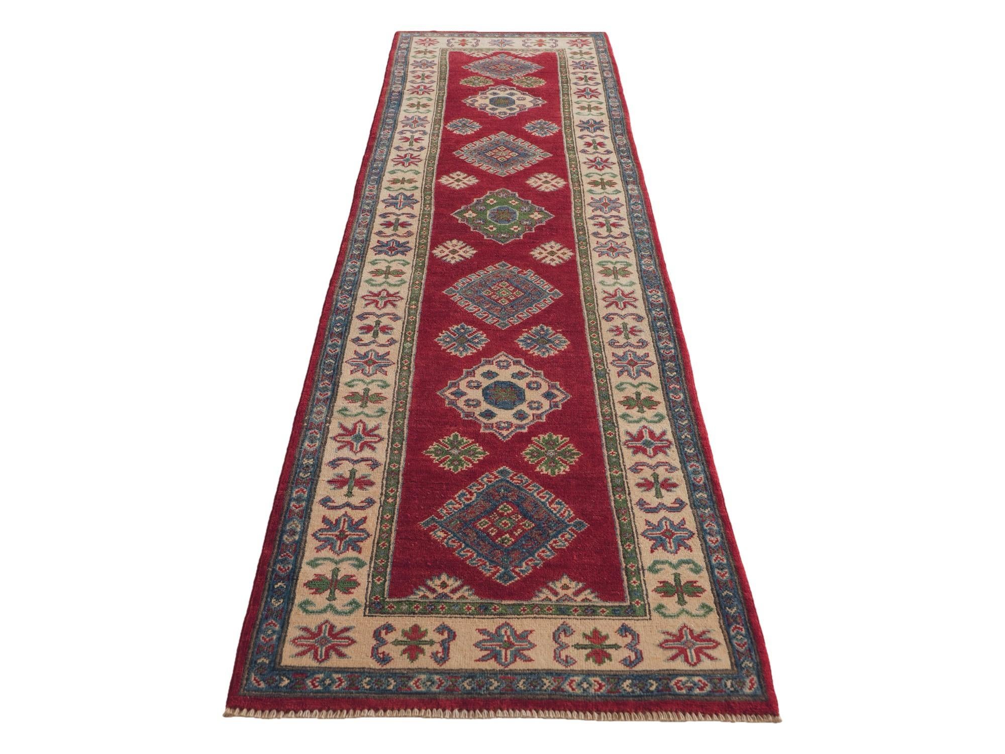 80cm x 290cm Hand Knotted Kazak Runner Rug
