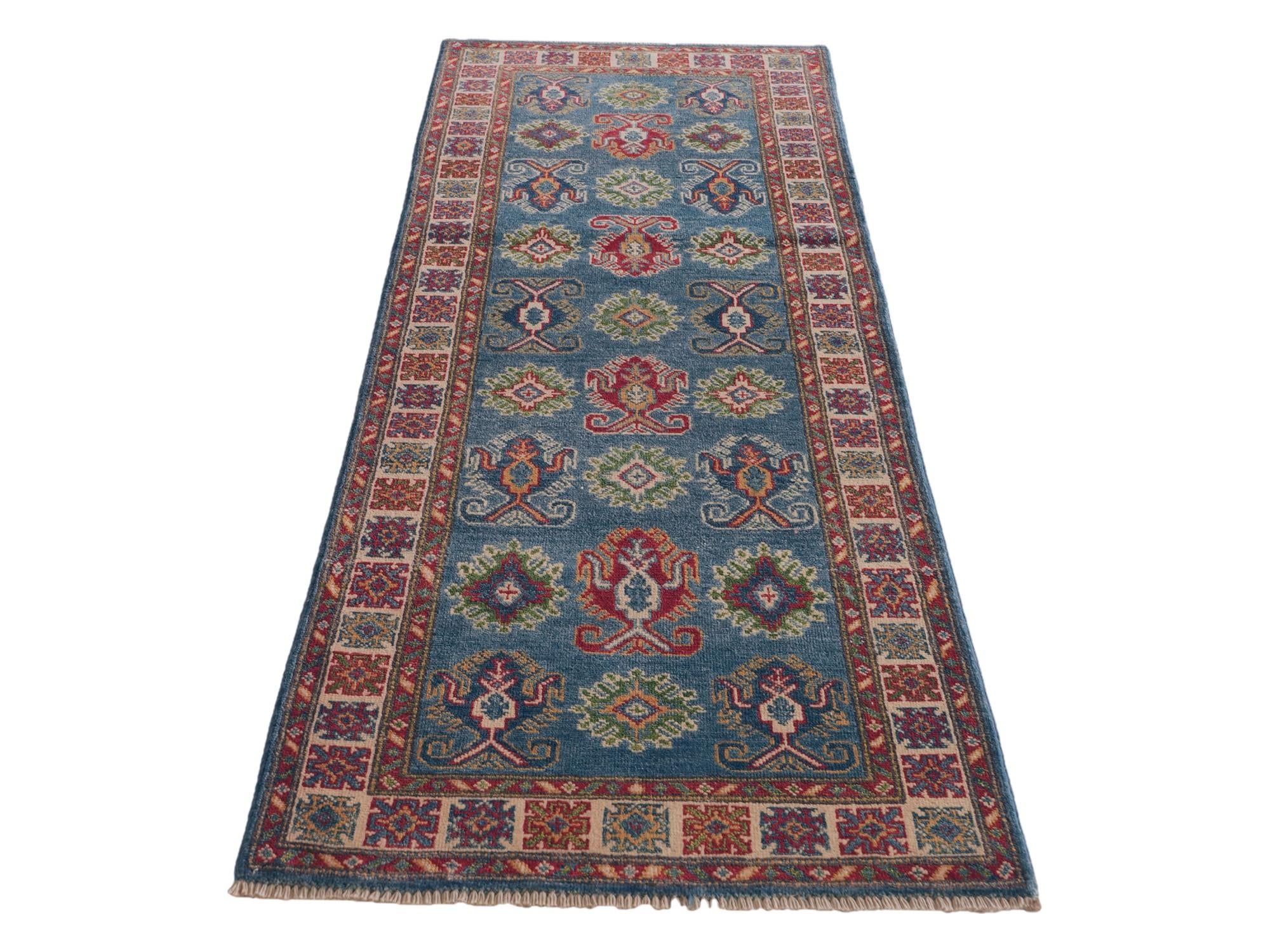 80cm x 220cm Hand Knotted Kazak Runner Rug