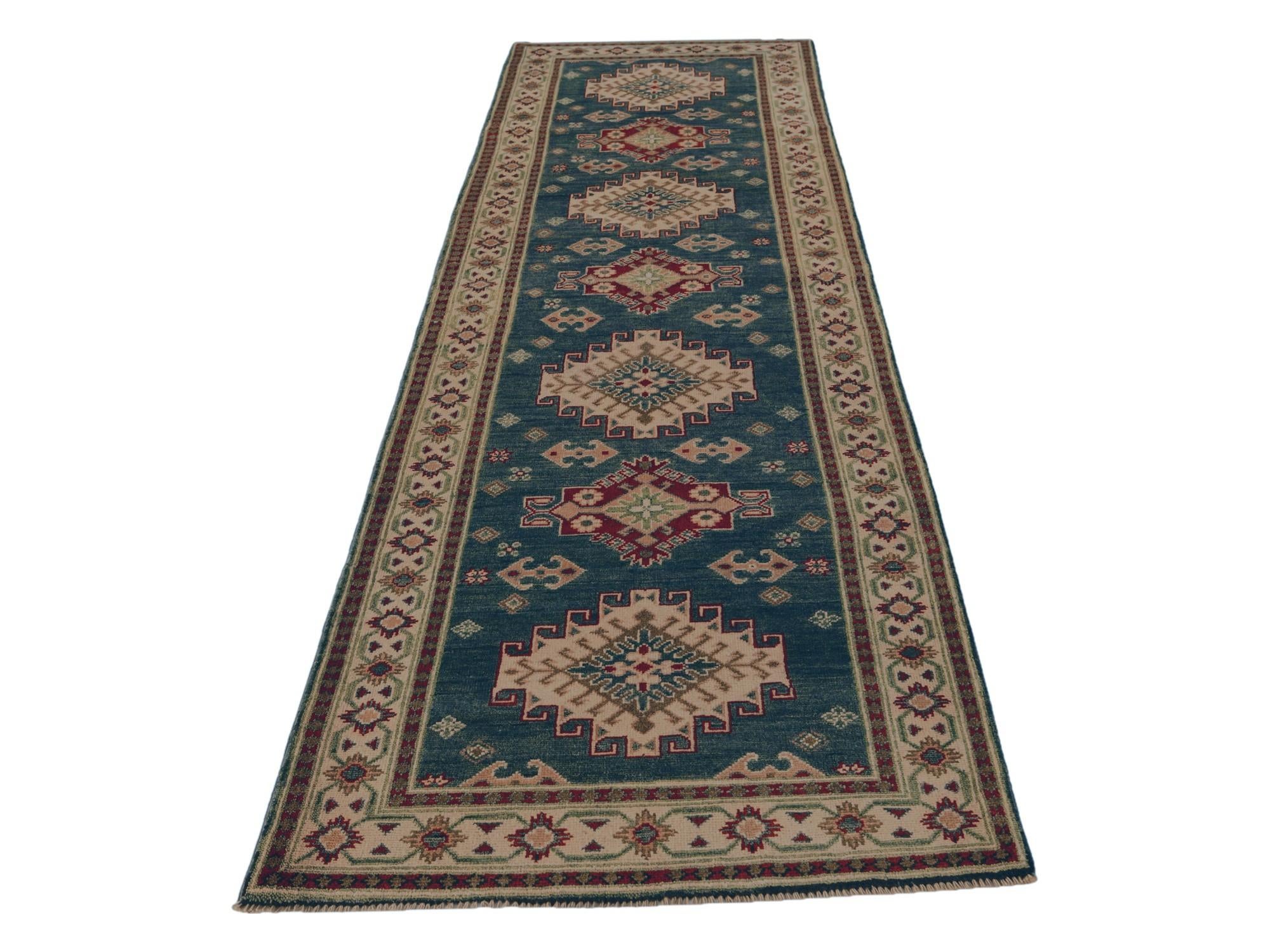 3' x 10' Hand Knotted Kazak Runner Rug