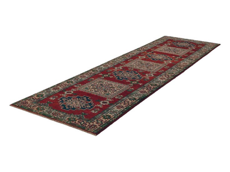 Detail image of 2' 8 x 9' 6 Hand Knotted Kazak Runner Rug