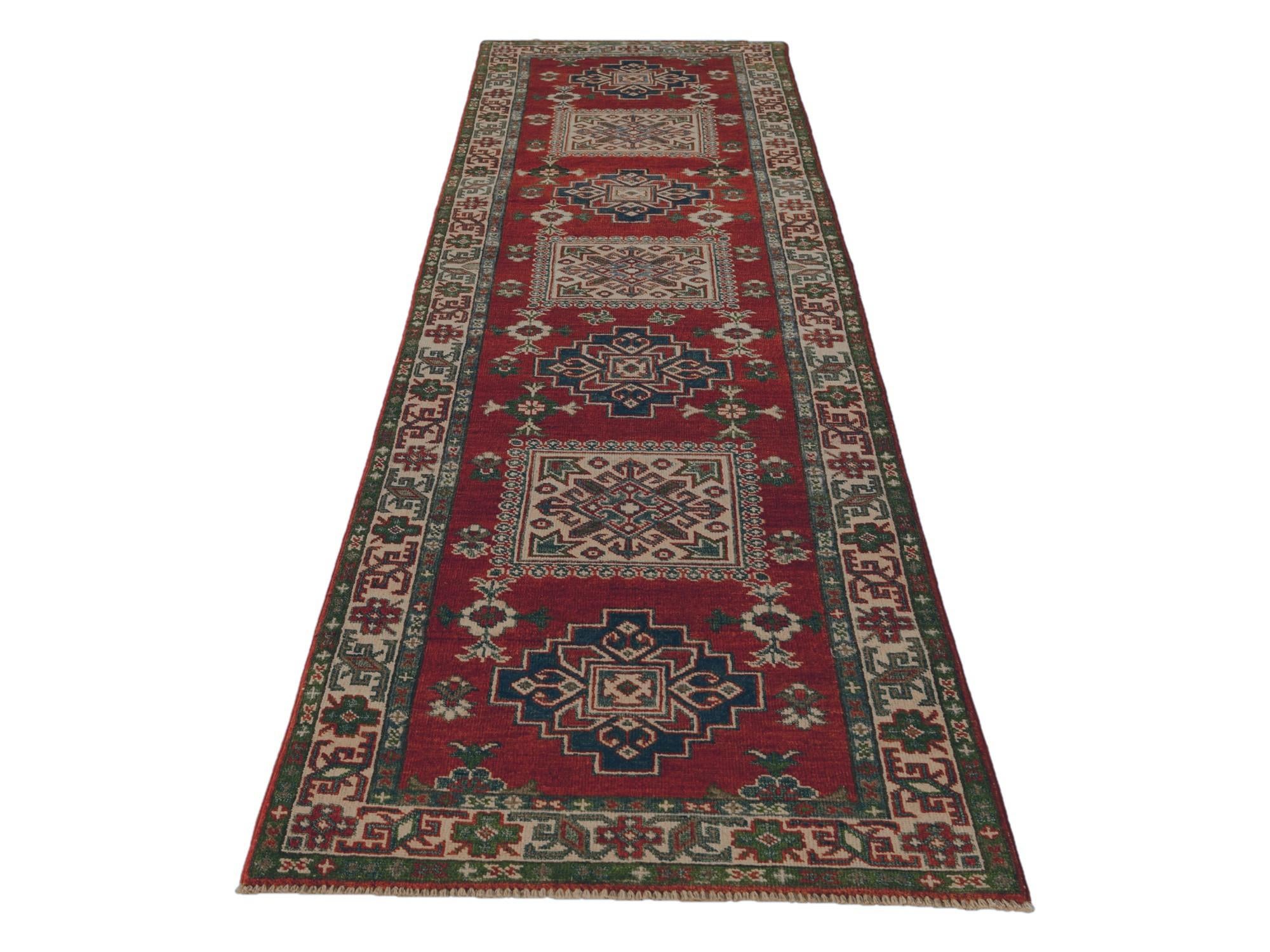 2' 8 x 9' 6 Hand Knotted Kazak Runner Rug