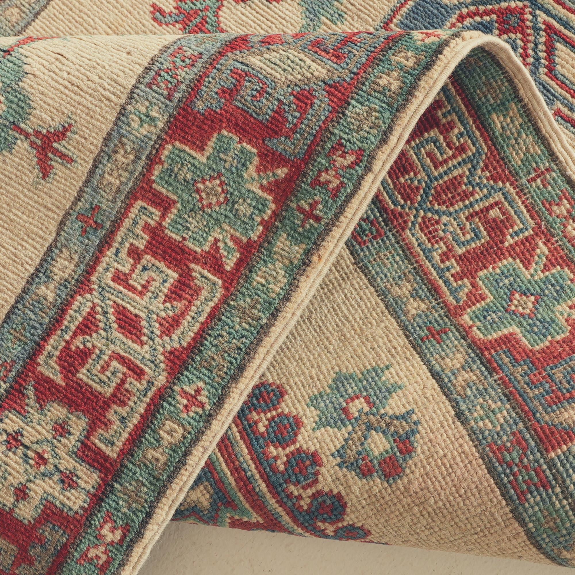 Detail image 9 of 12: 2' 8 x 9' 11 Hand Knotted Kazak Runner Rug