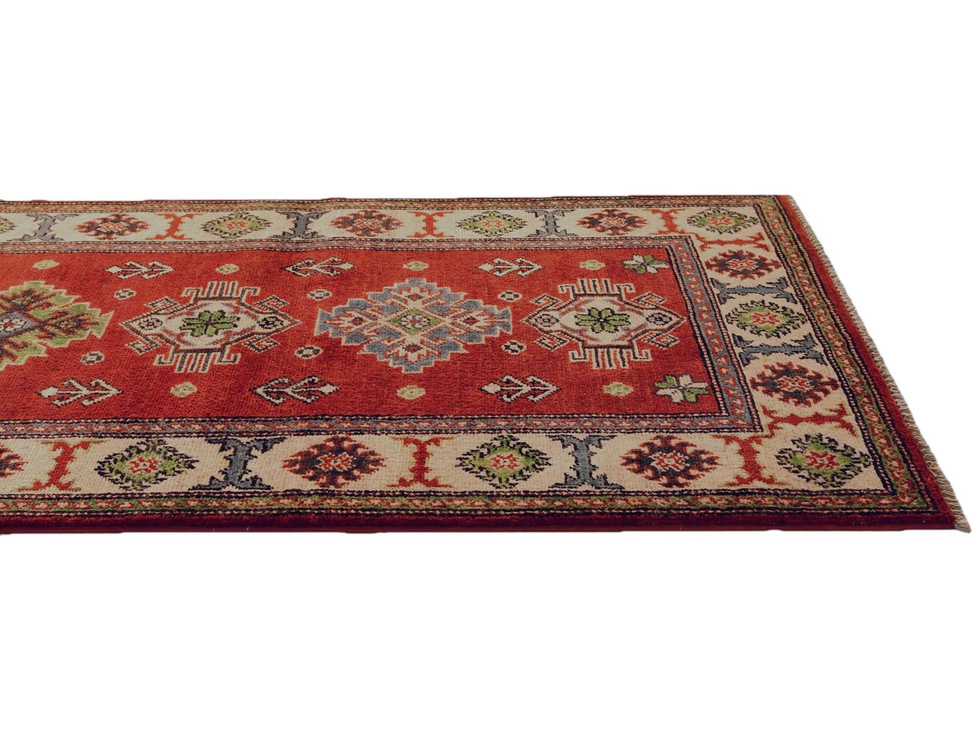 2' 8 x 10' Hand Knotted Kazak Runner Rug