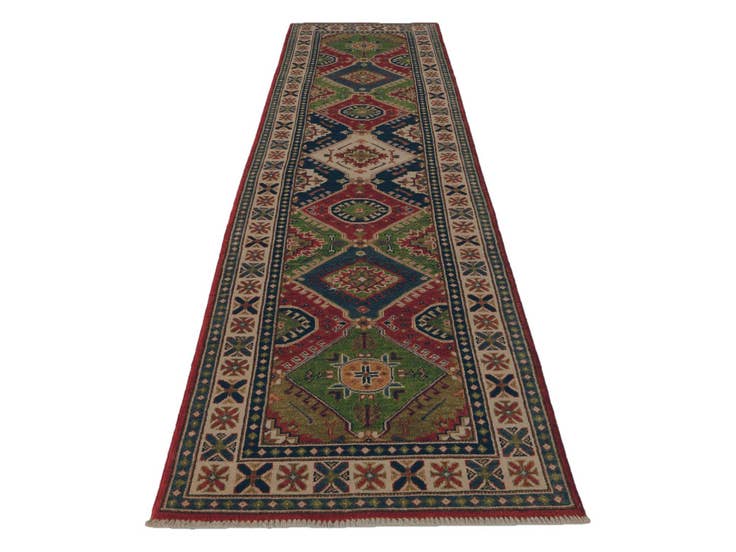 Detail image of 2' 8 x 11' 7 Hand Knotted Kazak Runner Rug