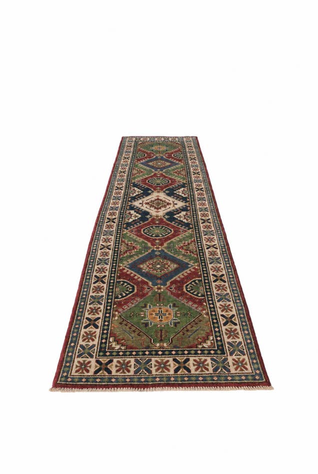 Detail image of 2' 8 x 11' 7 Hand Knotted Kazak Runner Rug