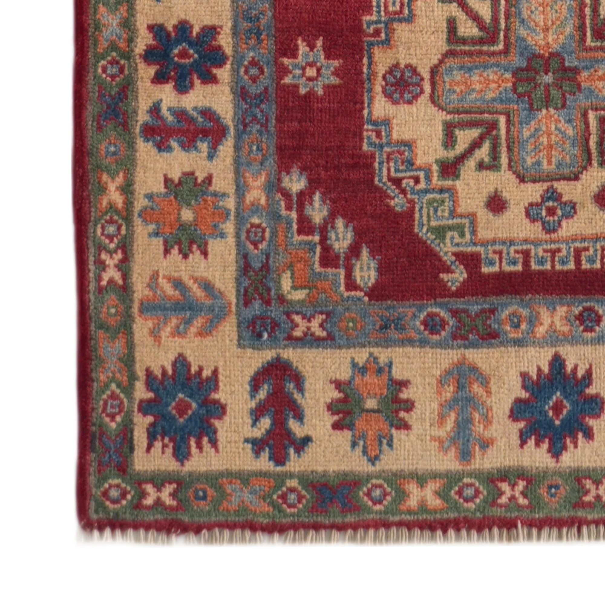 85cm x 305cm Hand Knotted Kazak Runner Rug