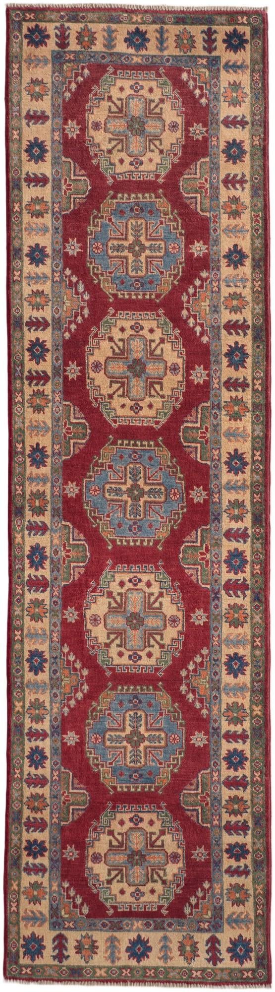 85cm x 305cm Hand Knotted Kazak Runner Rug