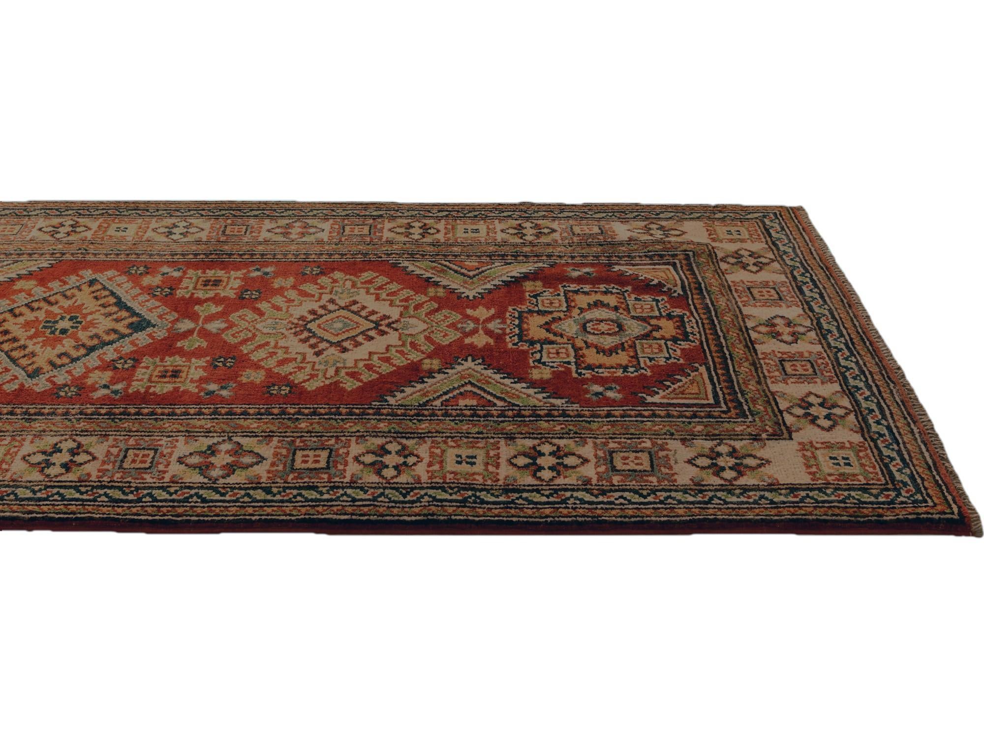 2' 10 x 9' 9 Hand Knotted Kazak Runner Rug