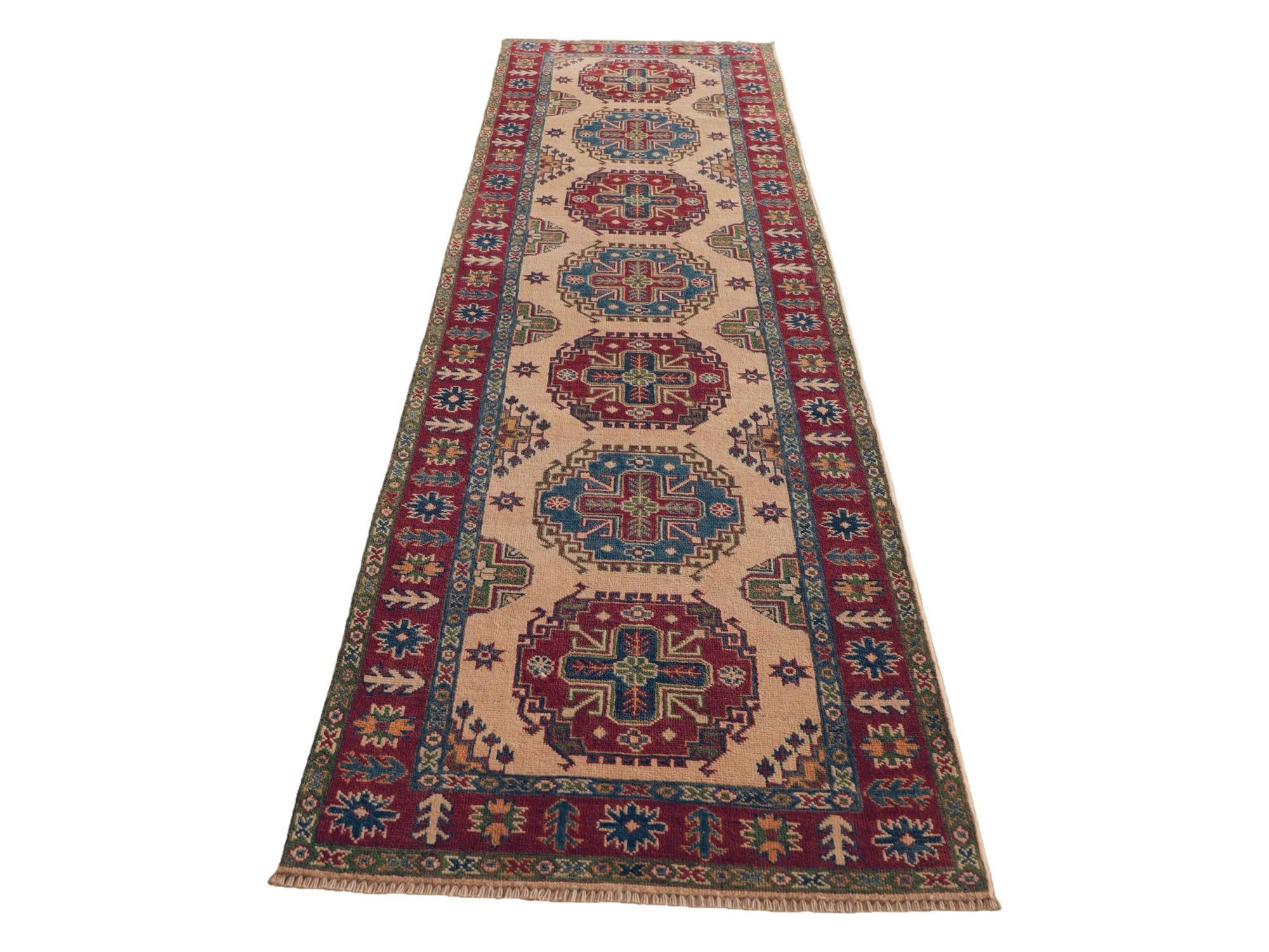 Detail image 5 of 10: 2' 8 x 10' Hand Knotted Kazak Runner Rug