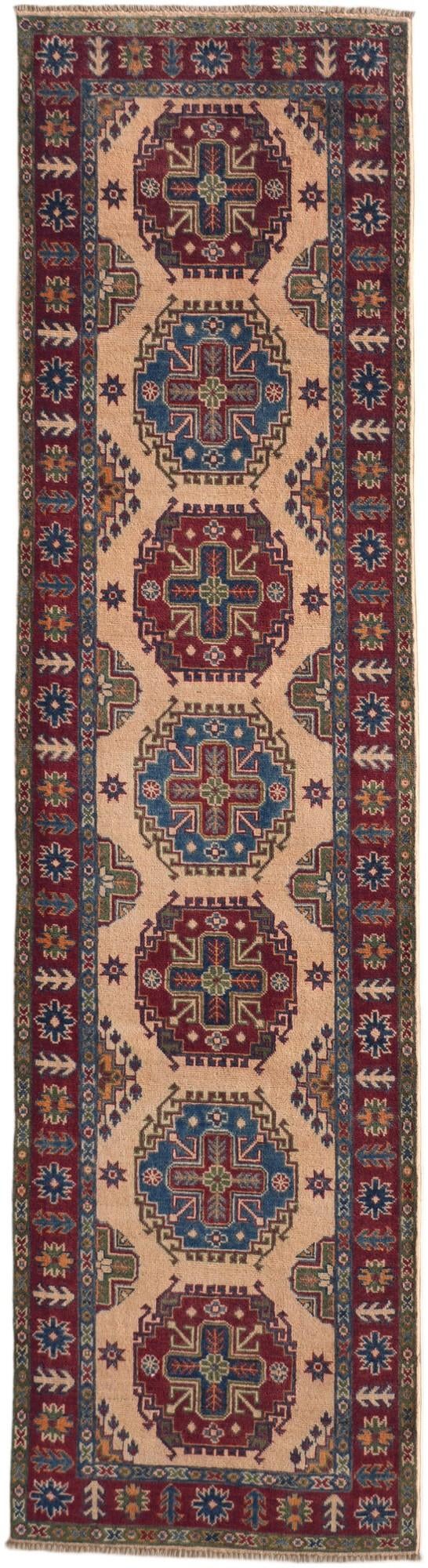 Detail image 2 of 10: 2' 8 x 10' Hand Knotted Kazak Runner Rug