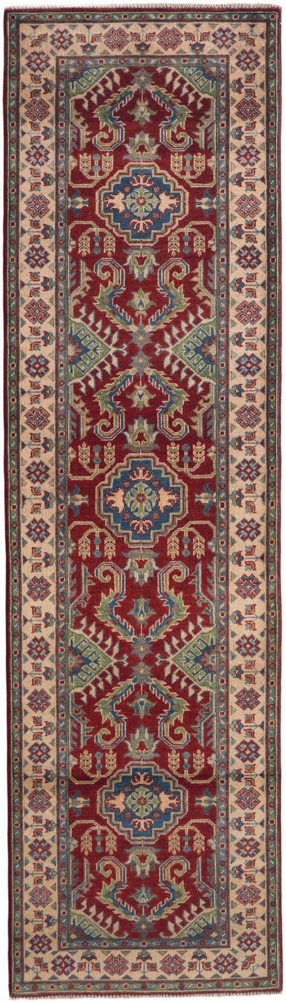 85cm x 300cm Hand Knotted Kazak Runner Rug