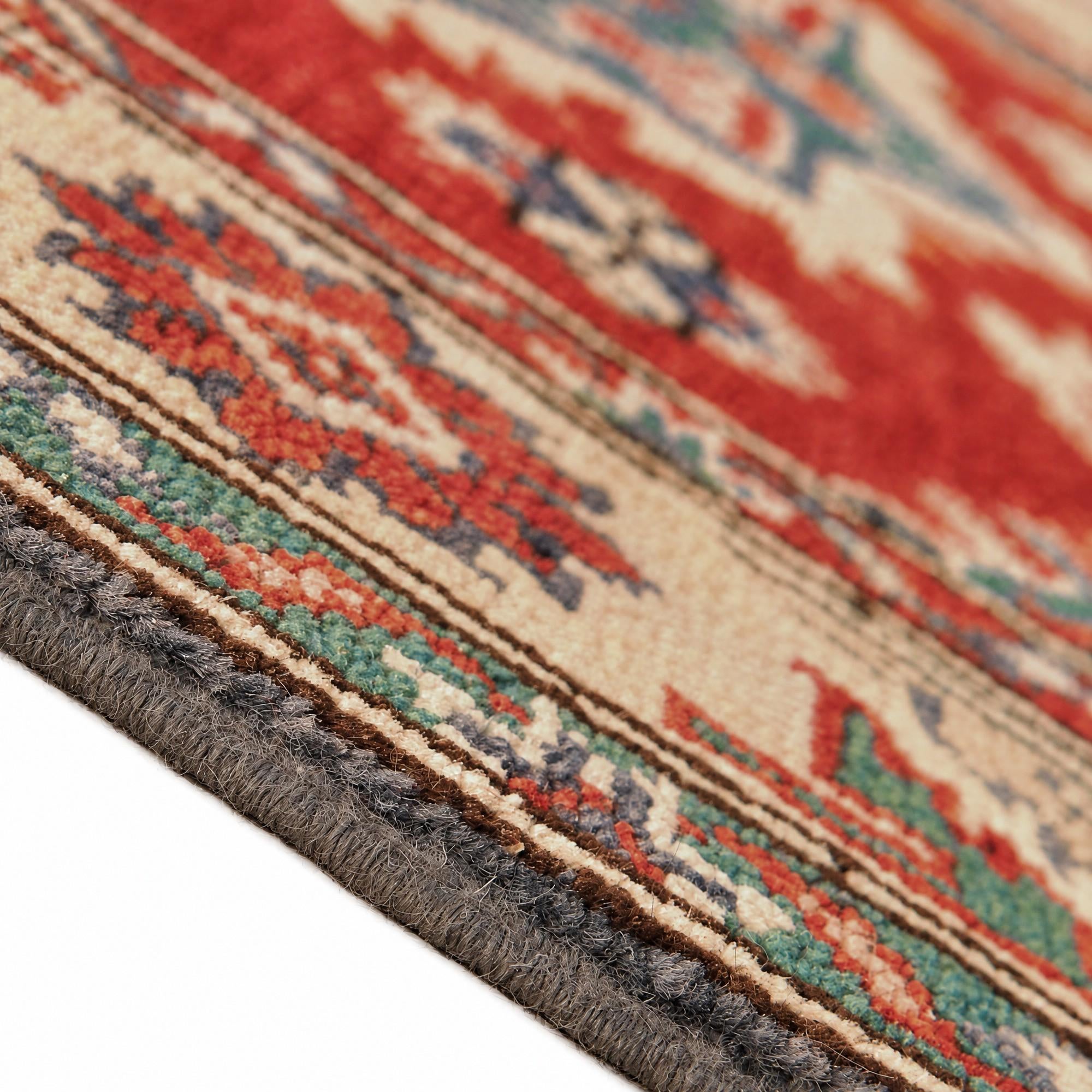 80cm x 300cm anudado a mano Kazak Alfombra Pasillera