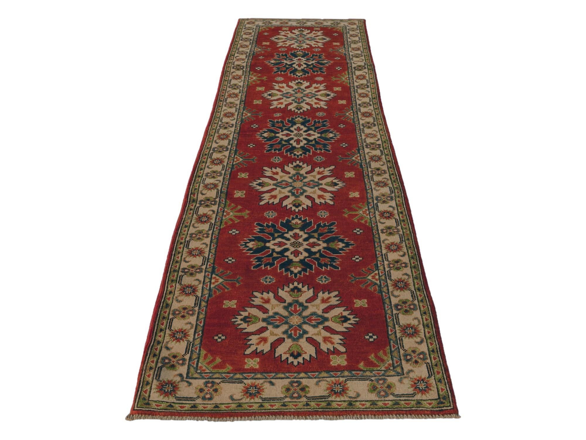 2' 8 x 9' 4 Hand Knotted Kazak Runner Rug