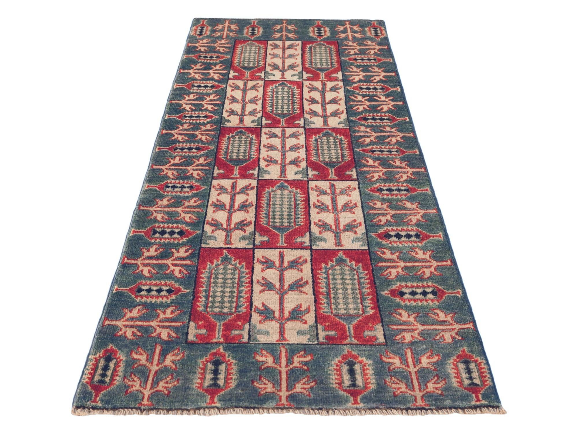 2' 1 x 5' 5 Hand Knotted Kazak Runner Rug