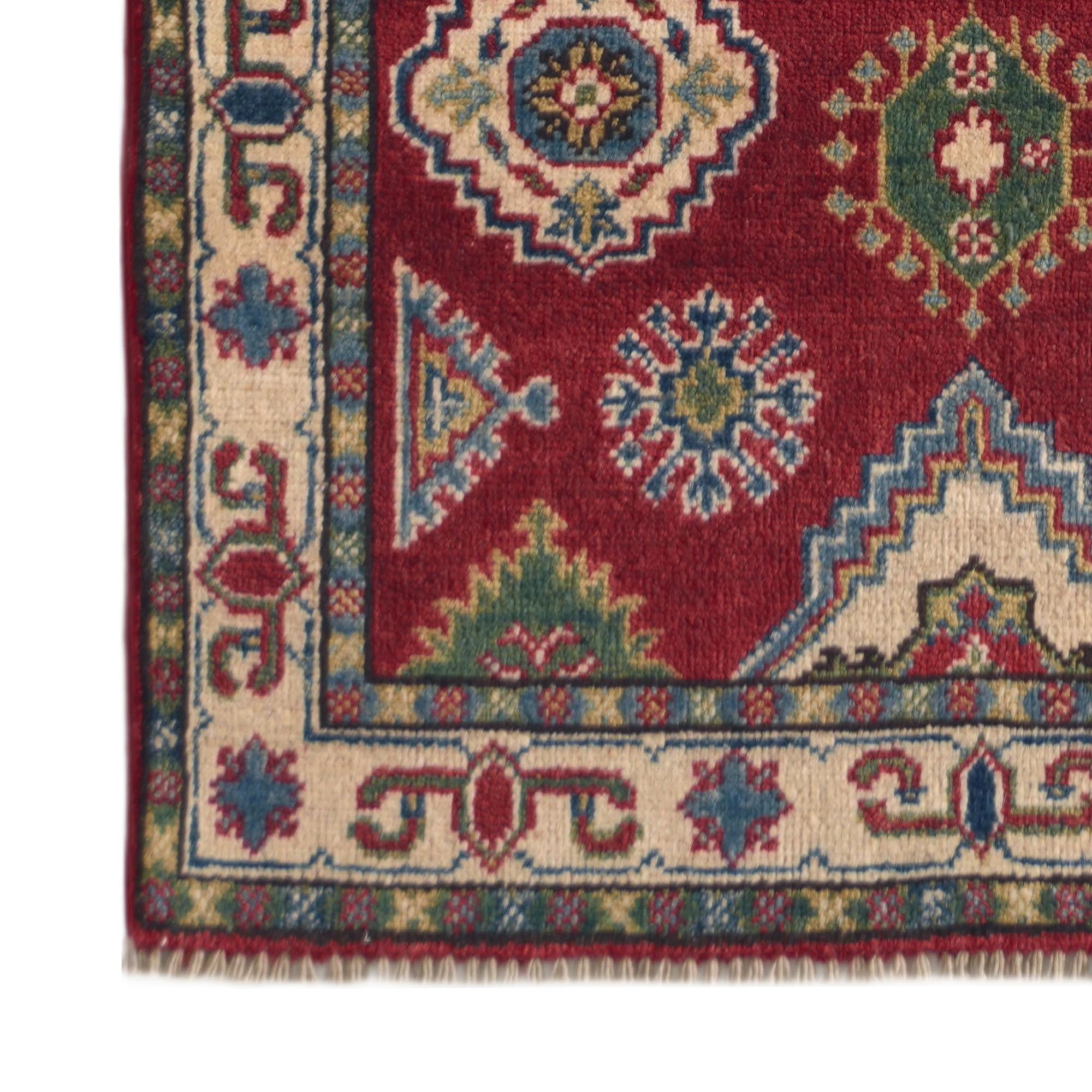 80cm x 245cm Hand Knotted Kazak Runner Rug