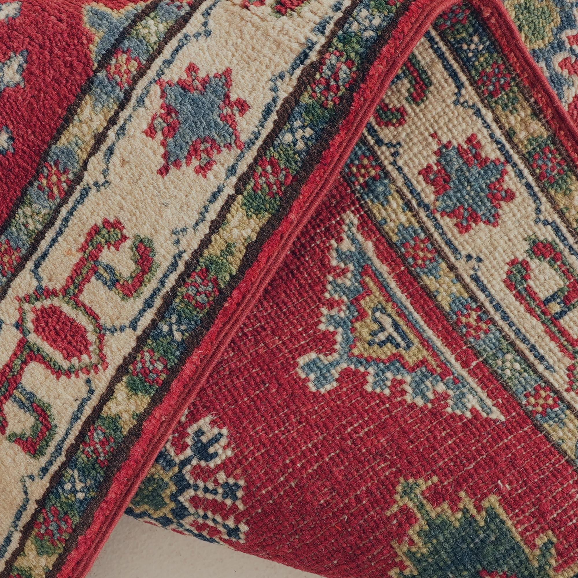 80cm x 245cm Hand Knotted Kazak Runner Rug