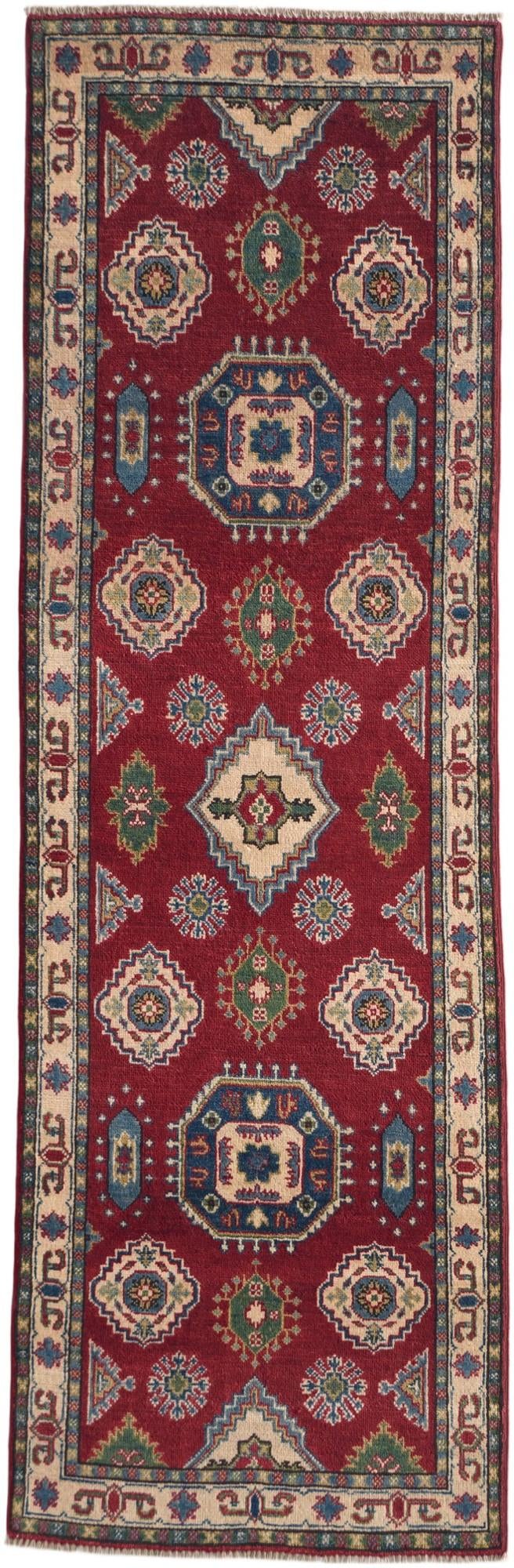 80cm x 245cm Hand Knotted Kazak Runner Rug