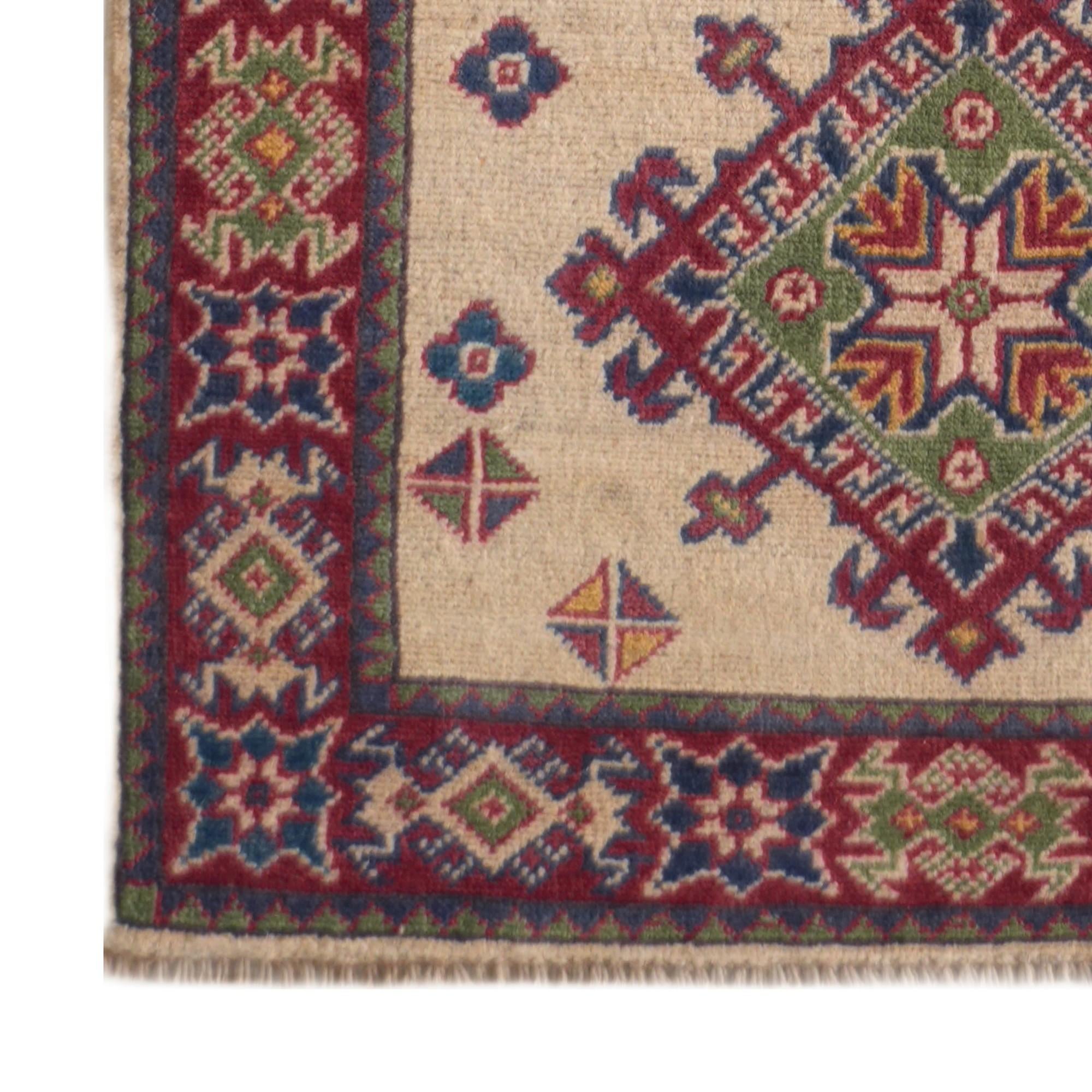 80cm x 295cm Hand Knotted Kazak Runner Rug