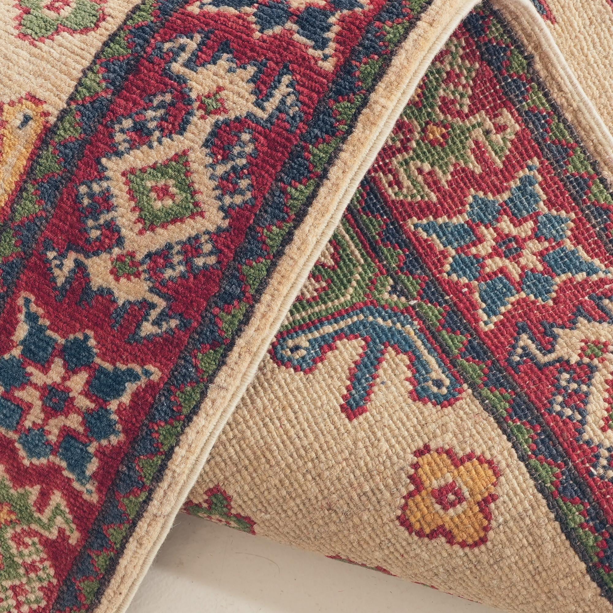 80cm x 295cm Hand Knotted Kazak Runner Rug