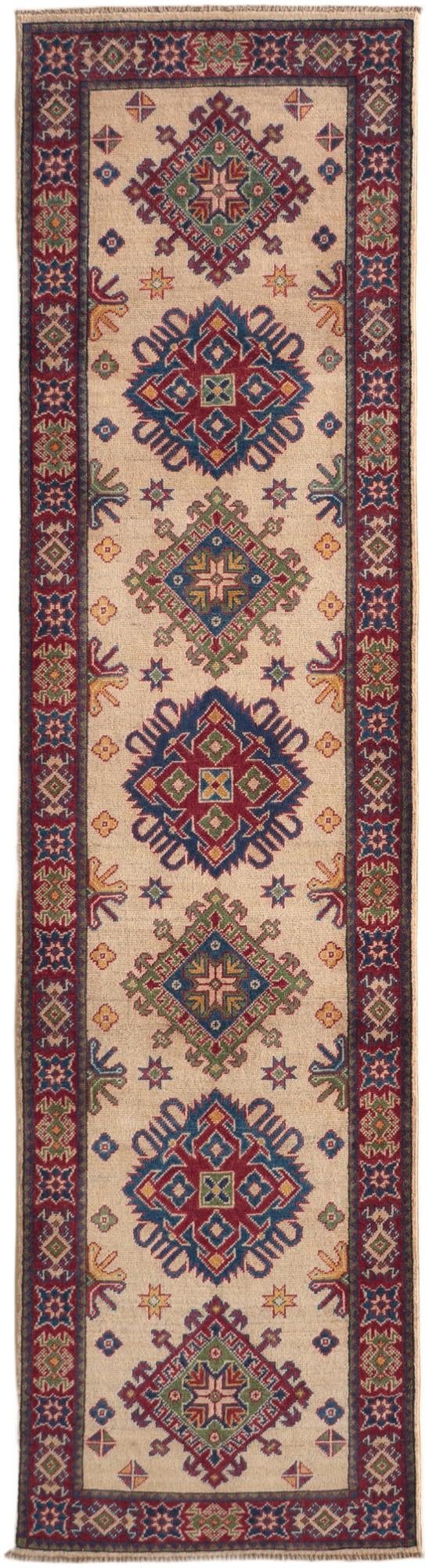 80cm x 295cm Hand Knotted Kazak Runner Rug