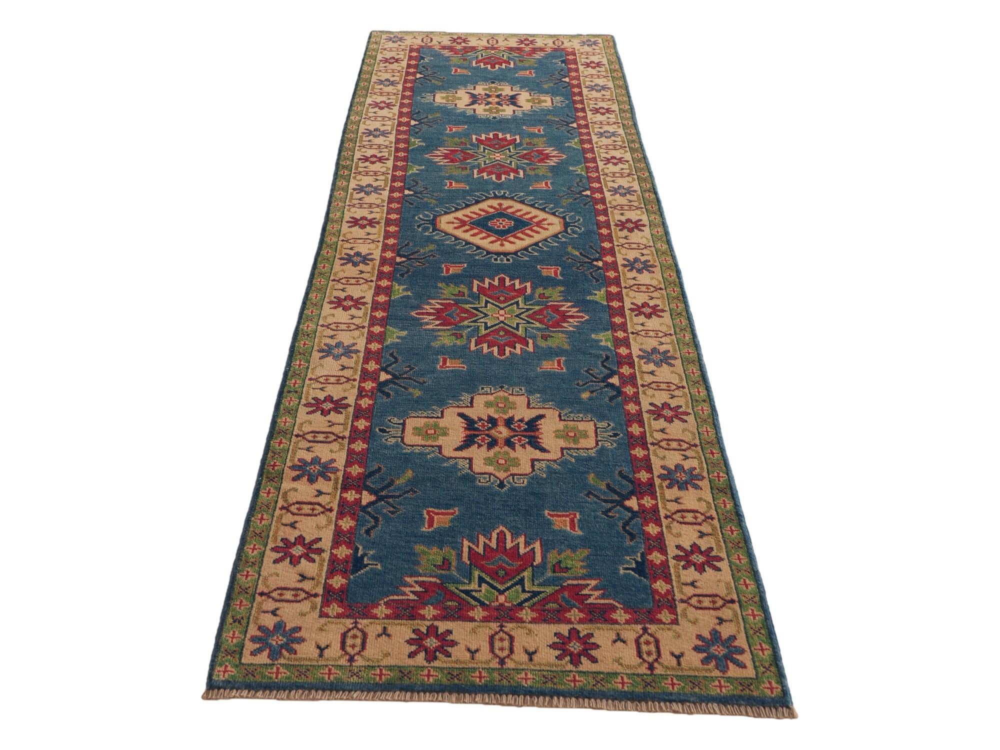 Detail image 5 of 11: 2' 8 x 9' 9 Hand Knotted Kazak Runner Rug